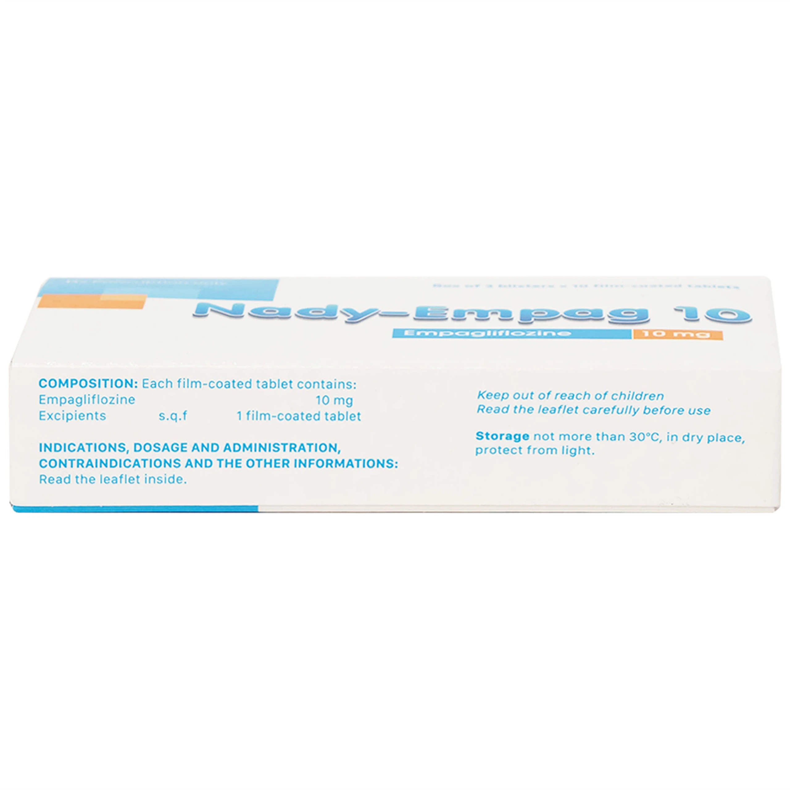 Thuốc Nady-Empag 10 Nadyphar điều trị đái tháo đường típ 2 (3 vỉ x 10 viên)