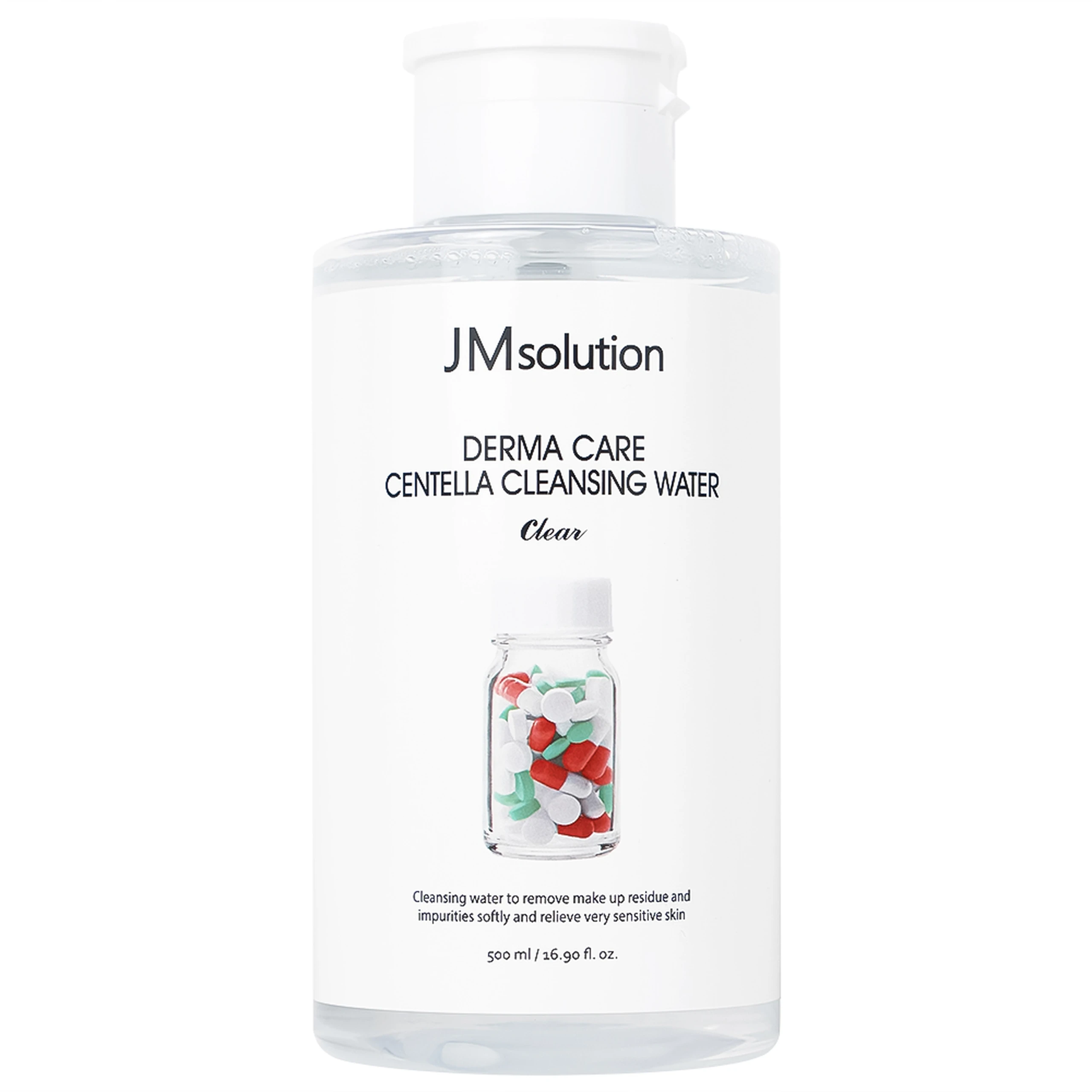 Nước tẩy trang cho da mụn, nhạy cảm Jmsolution Derma Care Centella 500ml
