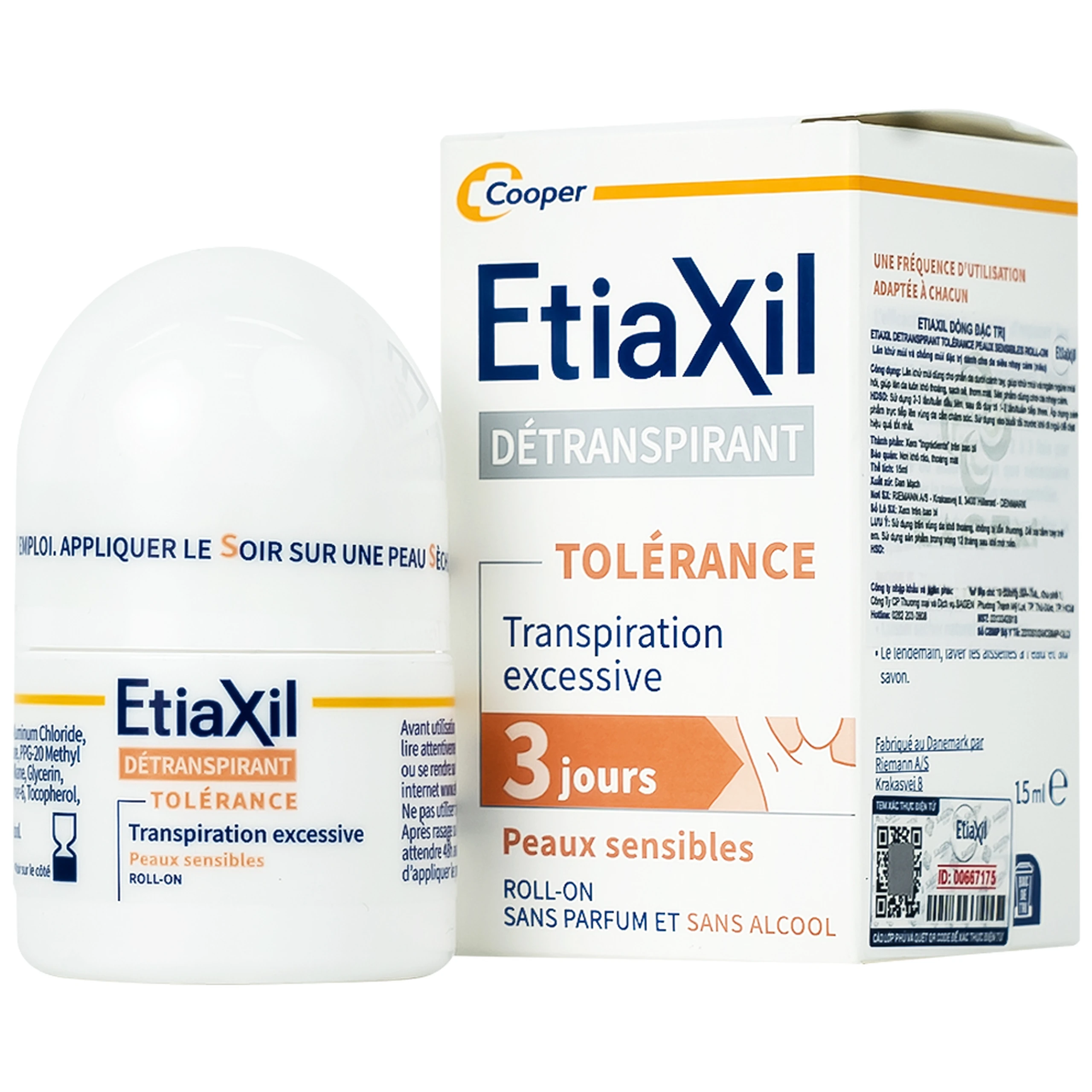 Lăn khử mùi Etiaxil Detranspirant Peaux Sensibles cho da siêu nhạy cảm 15ml