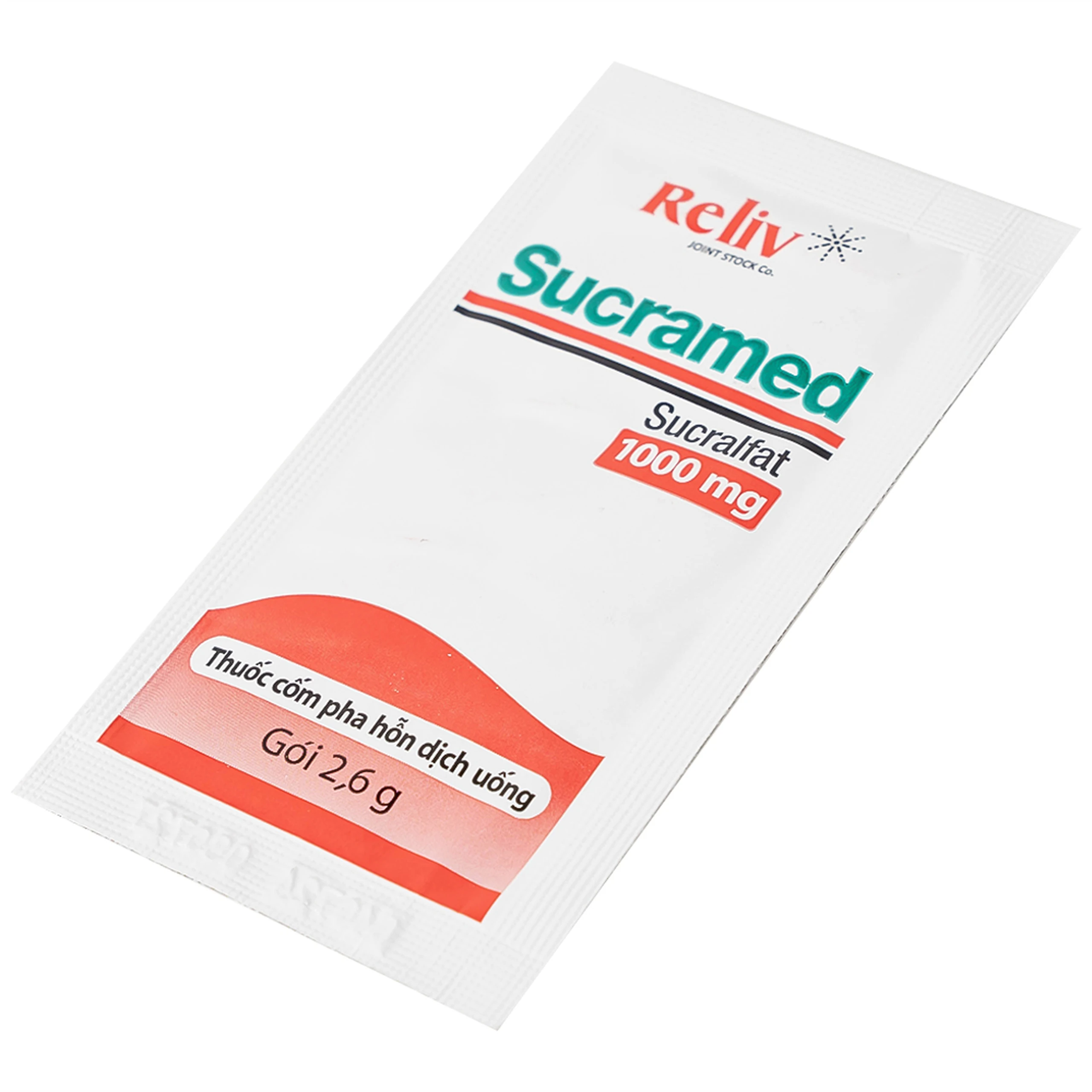 Thuốc cốm pha hỗn dịch uống Sucramed Sucralfat 1000mg Reliv điều trị loét dạ dày và tá tràng (30 gói)