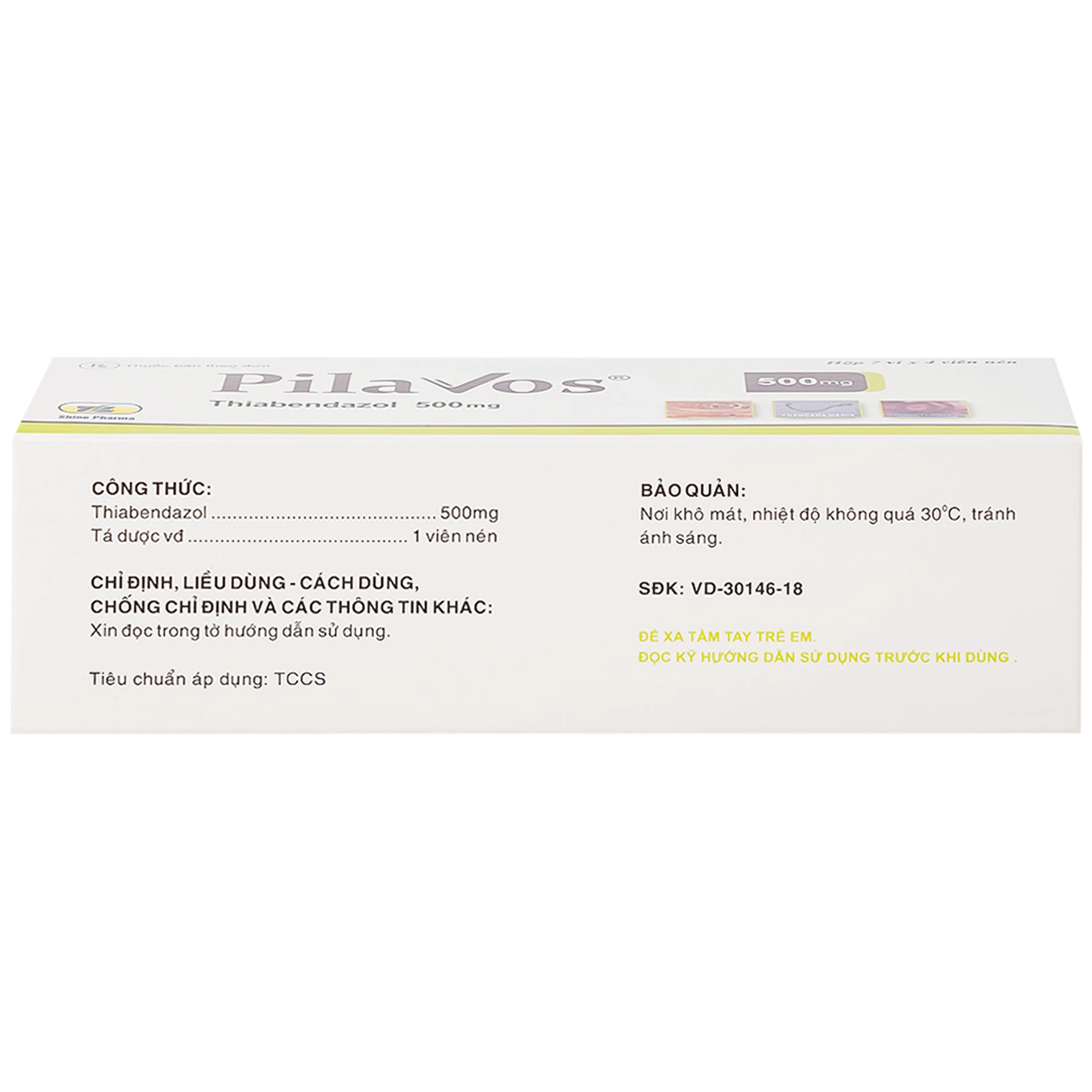 Thuốc Pilavos 500mg Usarichpharm điều trị bệnh giun lươn, ấu trùng giun di chuyển dưới da (7 vỉ x 4 viên)