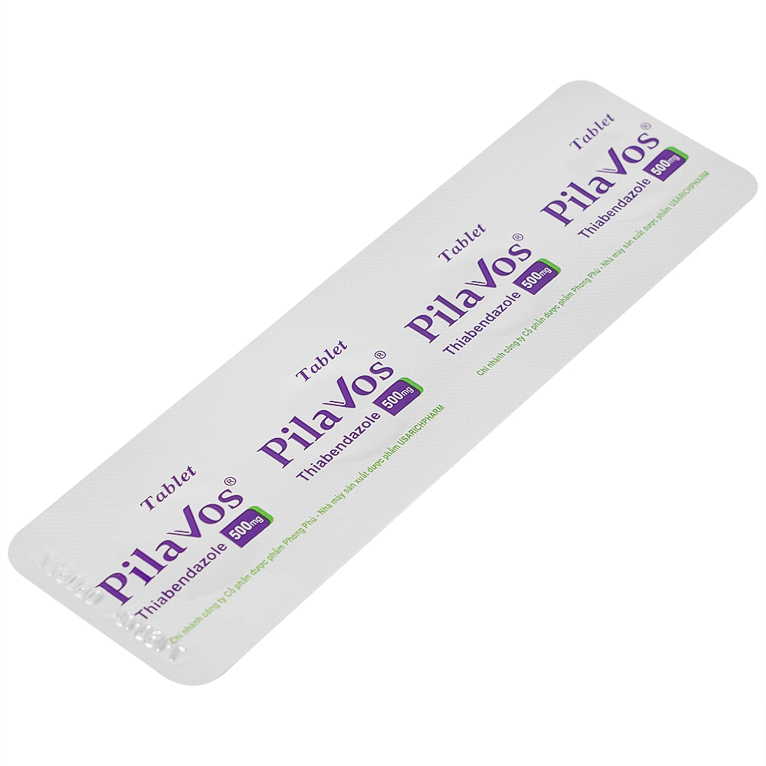 Thuốc Pilavos 500mg Usarichpharm điều trị bệnh giun lươn, ấu trùng giun di chuyển dưới da (7 vỉ x 4 viên)