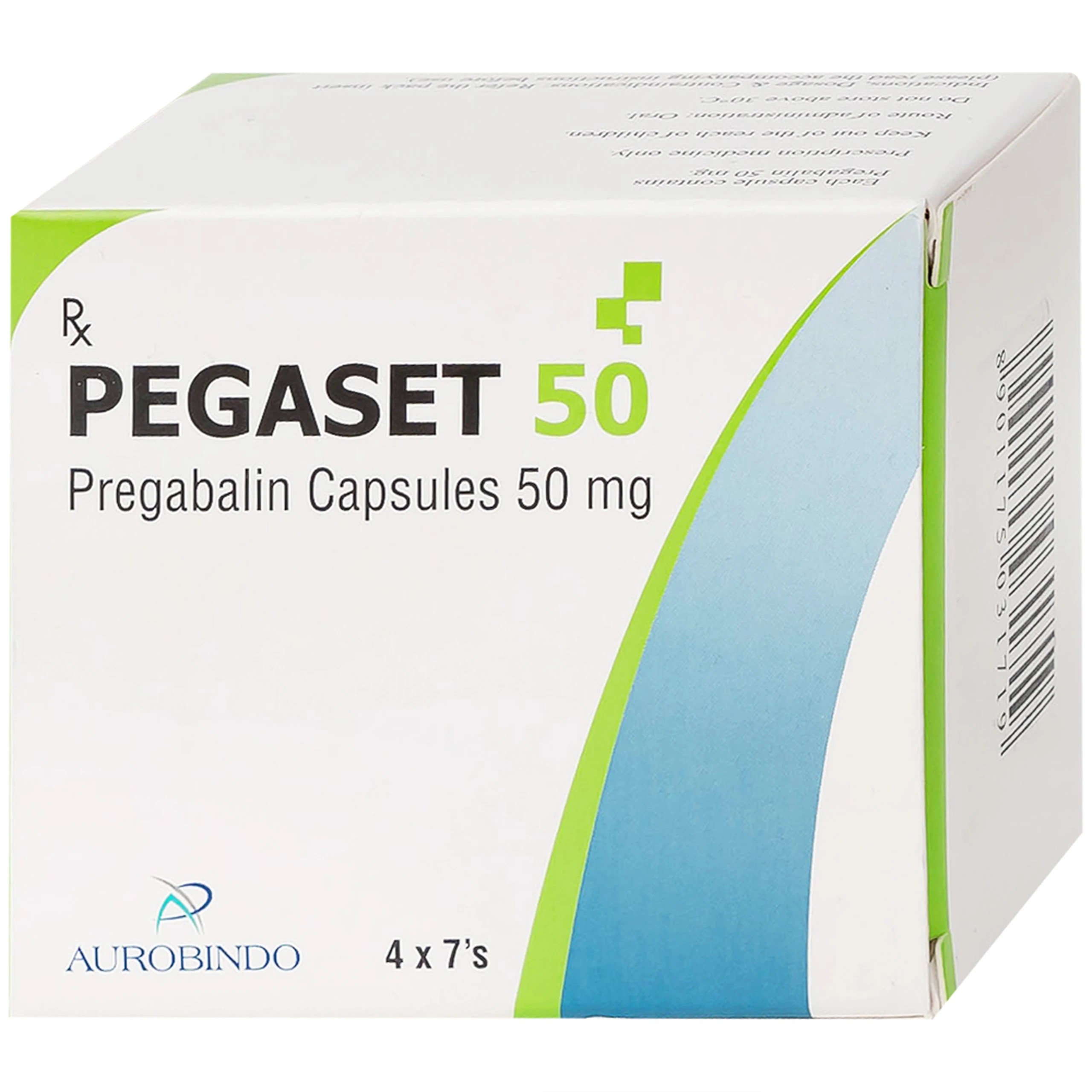 Thuốc Pegaset 50 Aurobindo điều trị đau thần kinh, hỗ trợ động kinh cục bộ (4 vỉ x 7 viên)