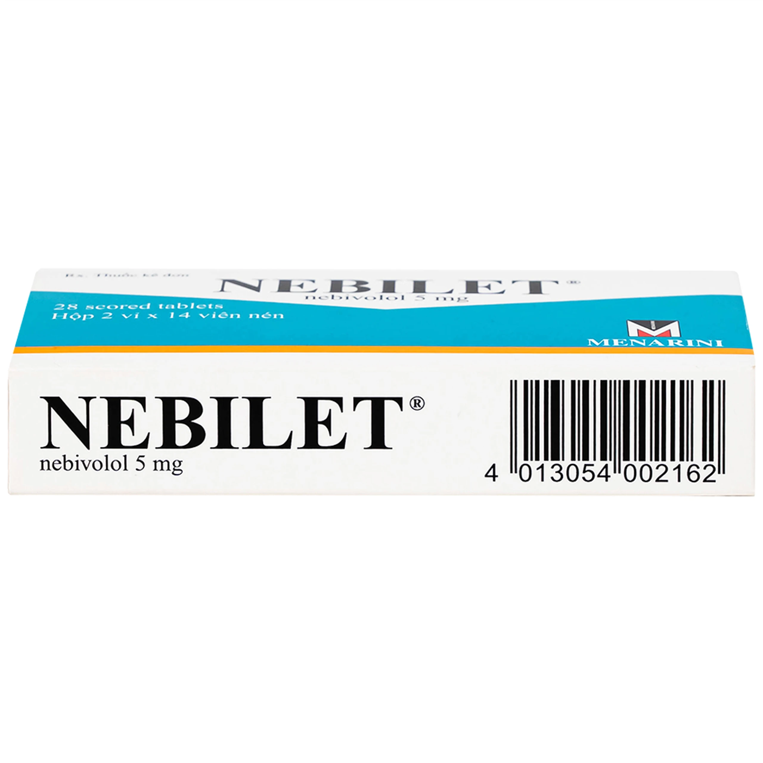 Thuốc Nebilet Nebivolol 5mg Menarini điều trị tăng huyết áp và suy tim mạn tính (2 vỉ x 14 viên)