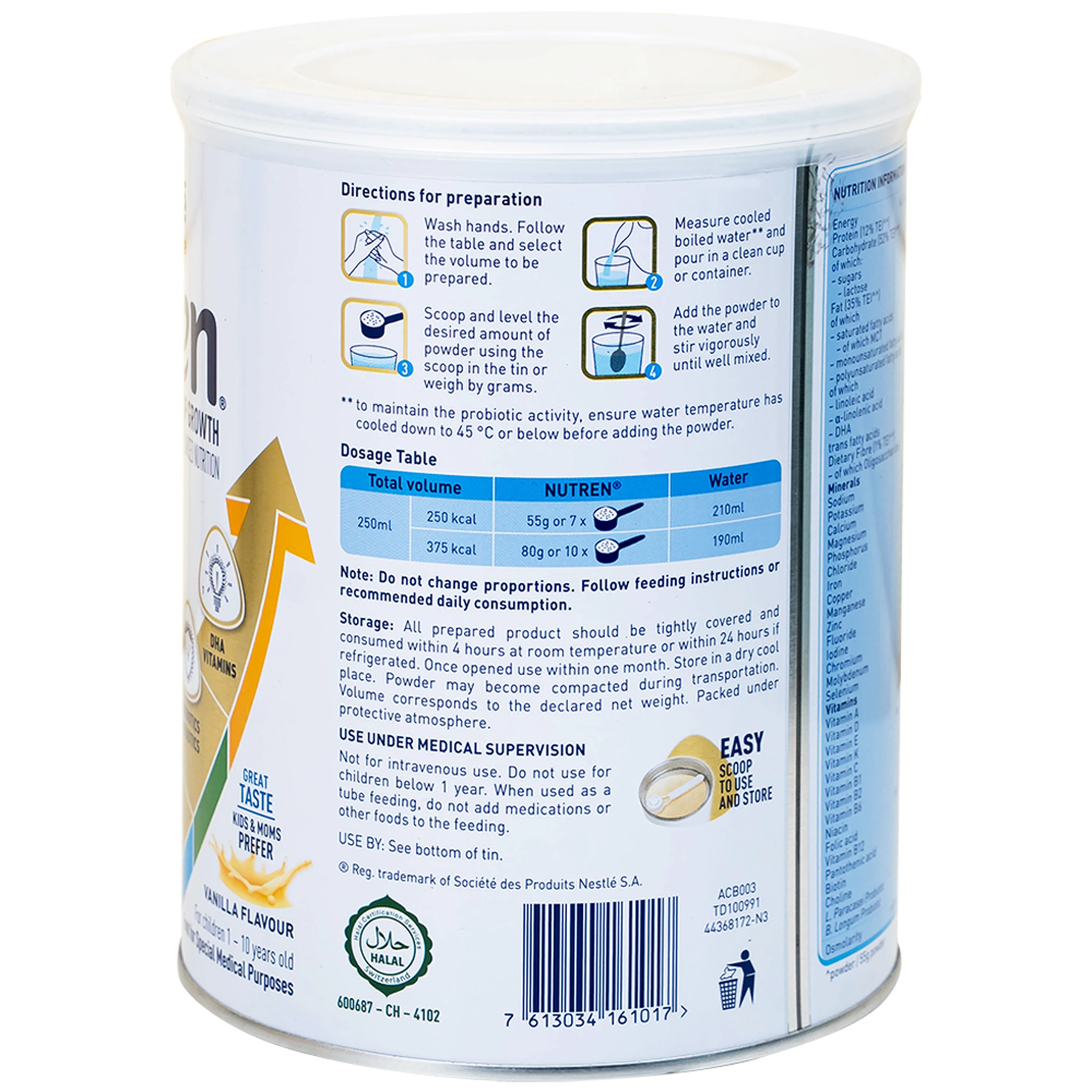 Sữa thay thế bữa ăn hàng ngày cho trẻ suy dinh dưỡng Nutren Junior ( 800g)