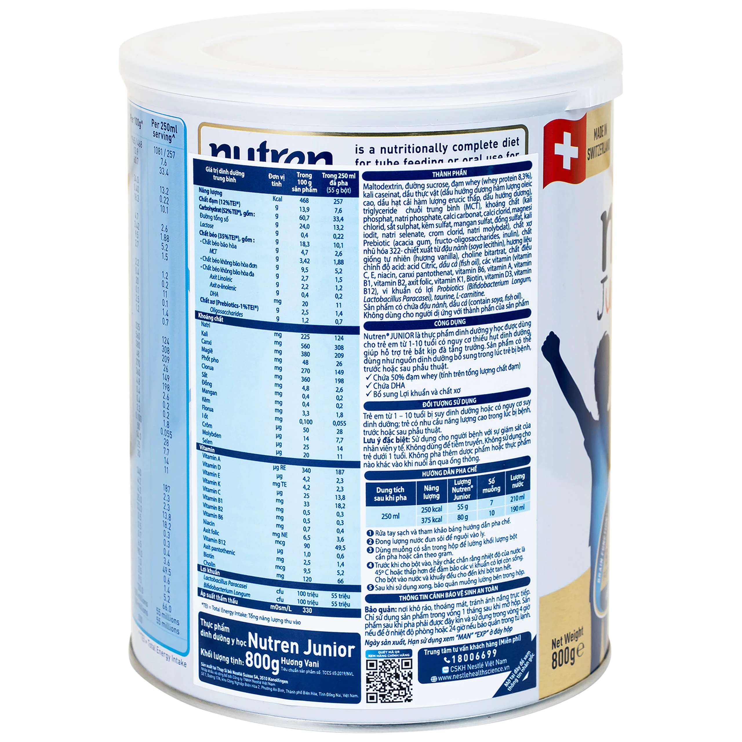 Sữa thay thế bữa ăn hàng ngày cho trẻ suy dinh dưỡng Nutren Junior (800g) 9