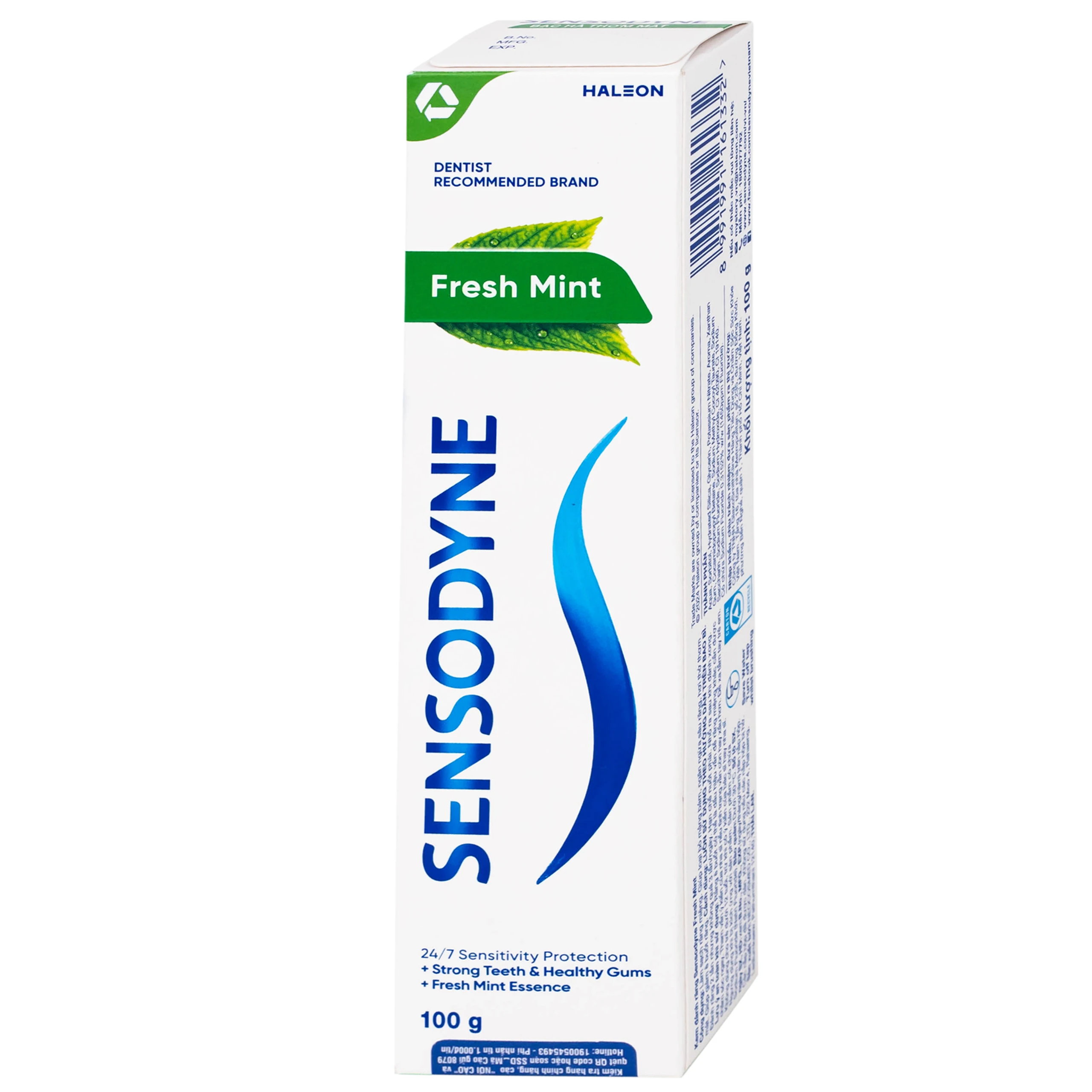 Kem đánh răng Sensodyne Fresh Mint bạc hà the mát, bảo vệ răng ê buốt mỗi ngày (100g)