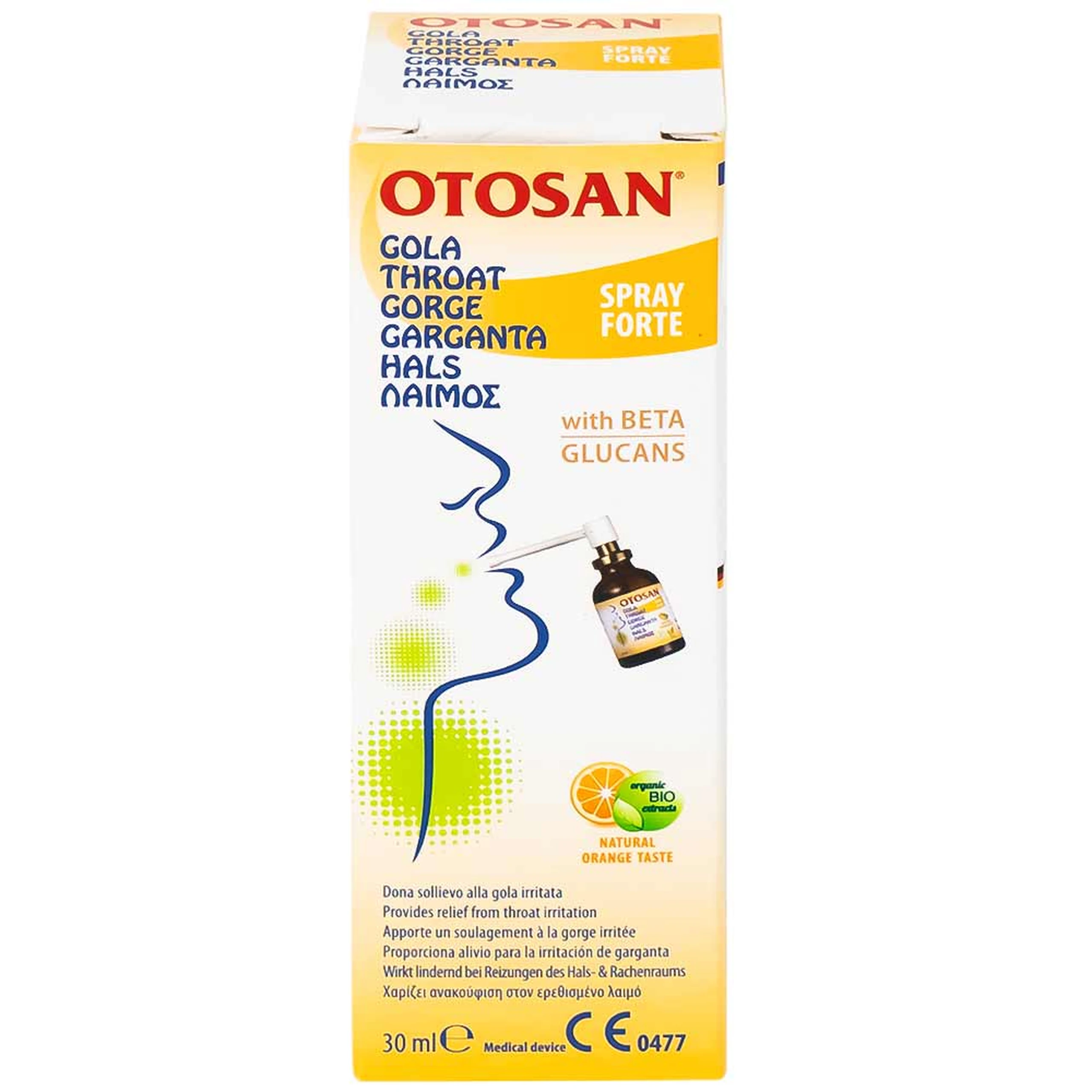 Xịt họng Otosan Forte 30ml hỗ trợ giảm viêm họng cấp tính, viêm hô hấp, giảm đau rát họng