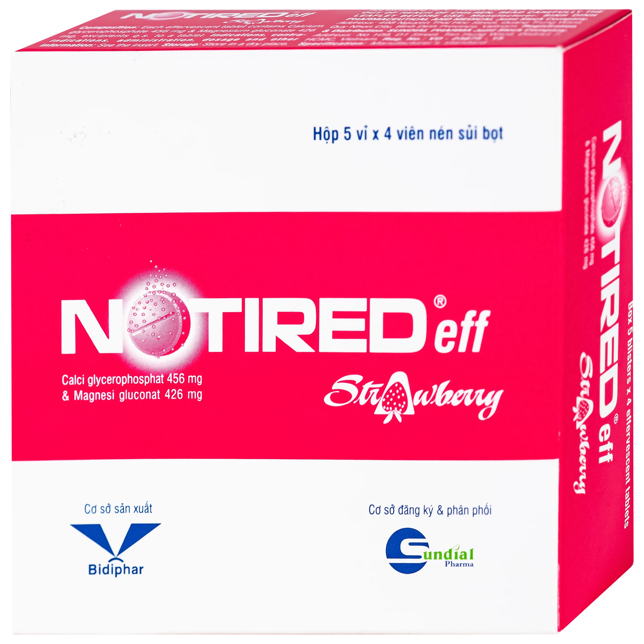 Thuốc Notired Eff Strawberry 456/426mg trị suy nhược chức năng (5 vỉ x 4 viên) 3