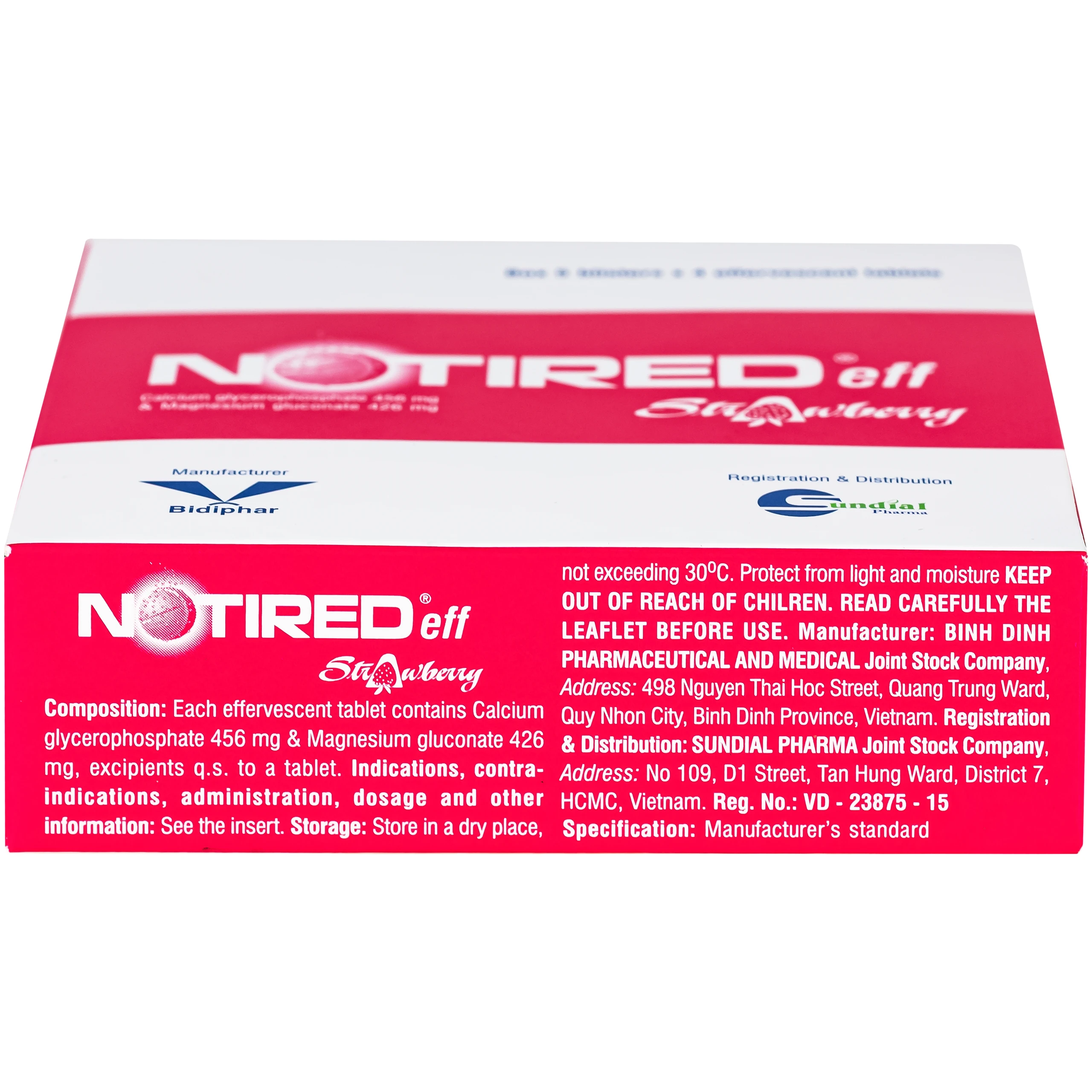 Thuốc Notired Eff Strawberry 456/426mg trị suy nhược chức năng (5 vỉ x 4 viên) 4
