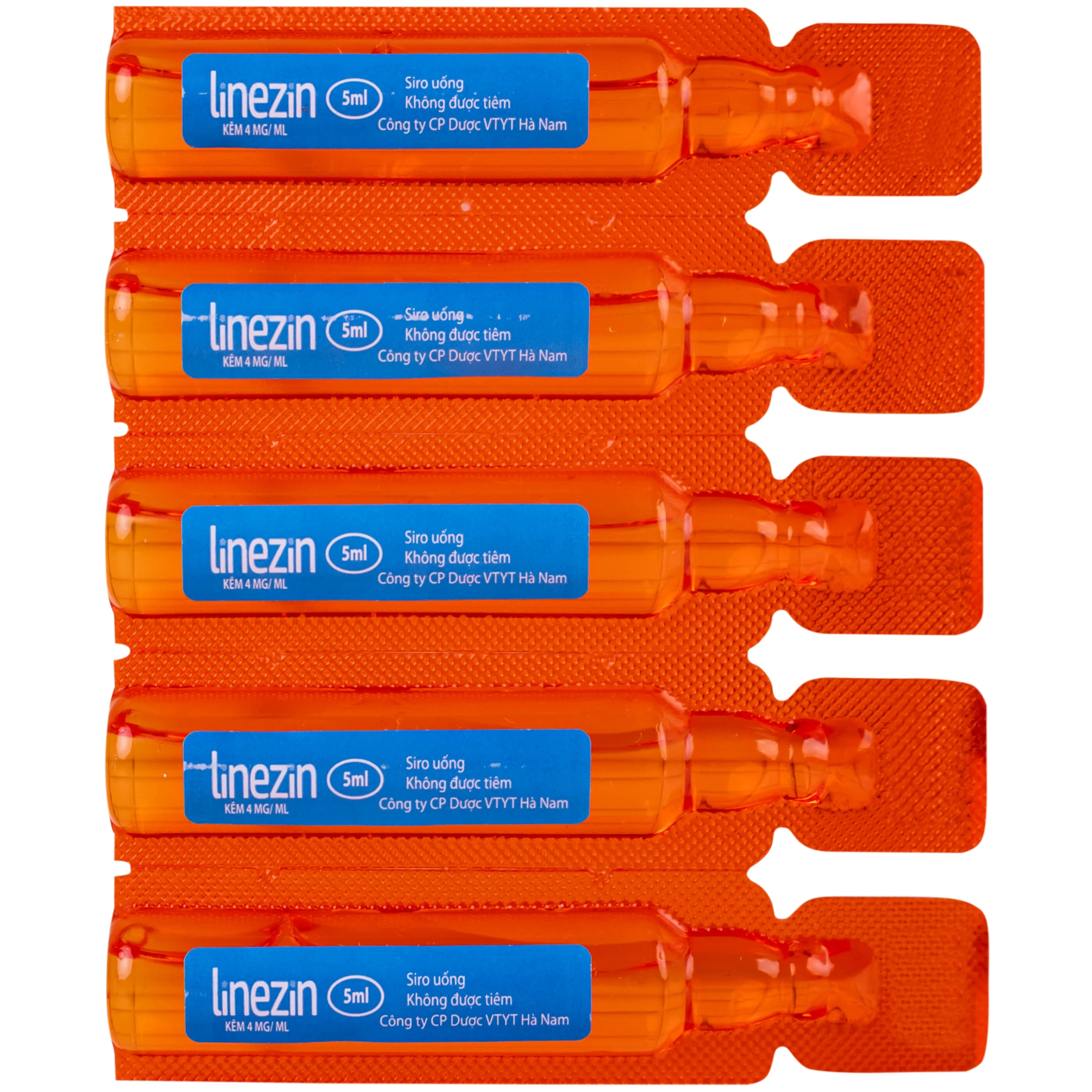 Thuốc Linezin 4mg/ml Hà Nam điều trị tình trạng thiếu kẽm (20 ống x 5ml)