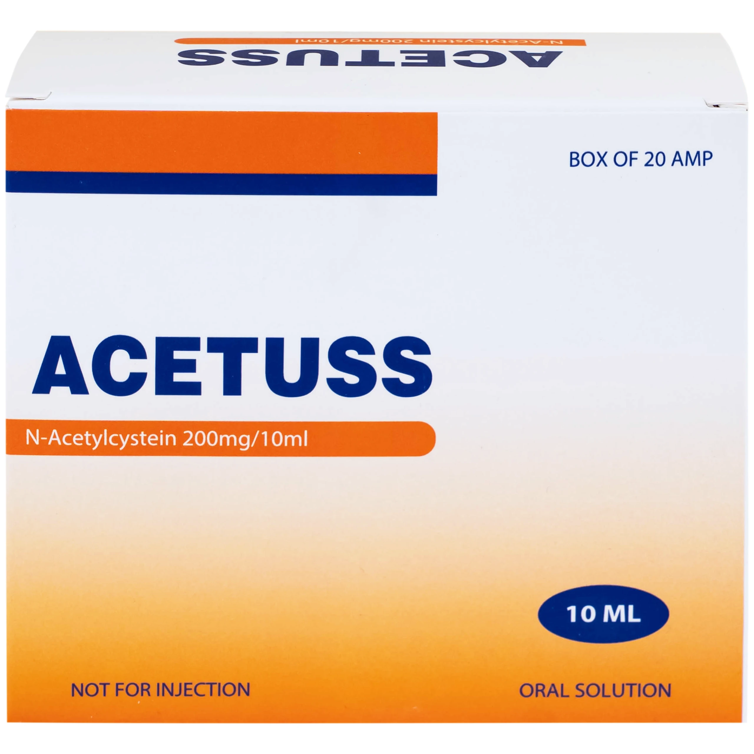 Dung dịch uống Acetuss Hà Nam tiêu nhầy trong bệnh viêm phế quản, bệnh nhầy nhớt (20 ống)