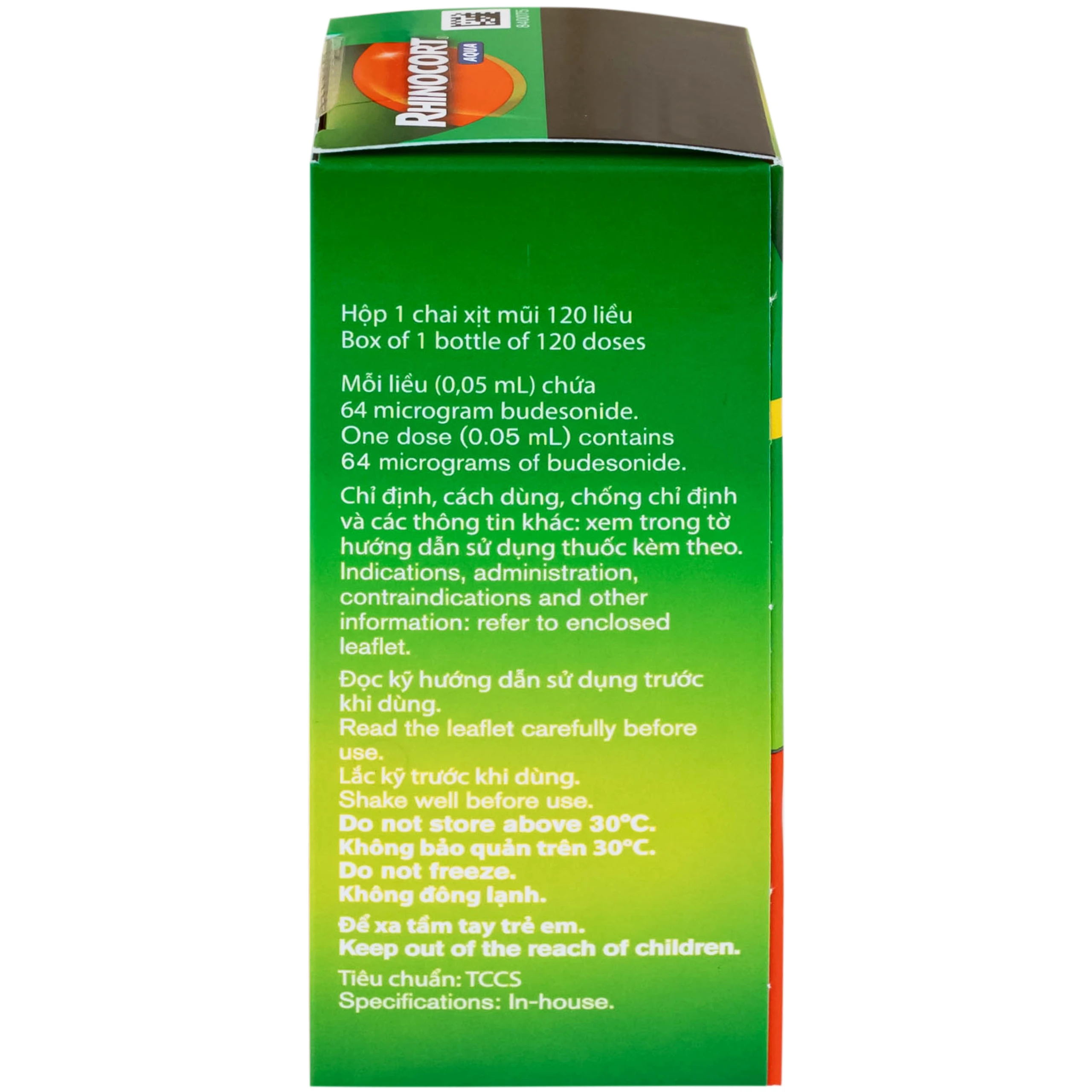 Thuốc Rhinocort Aqua 64mcg McNeil điều trị trong các trường hợp viêm mũi dị ứng quanh năm và viêm mũi dị ứng theo mùa (120 liều)