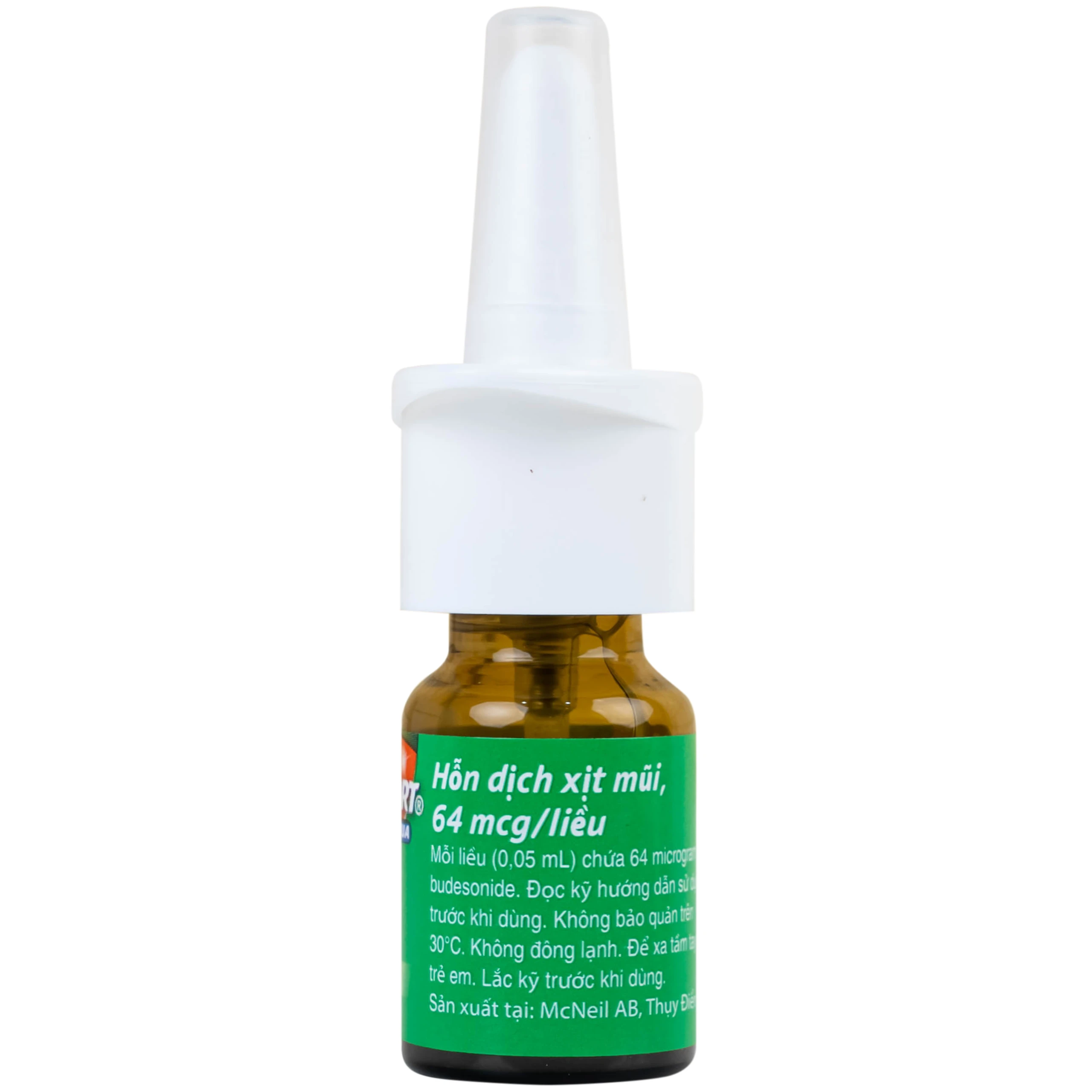 Thuốc Rhinocort Aqua 64mcg McNeil điều trị trong các trường hợp viêm mũi dị ứng quanh năm và viêm mũi dị ứng theo mùa (120 liều)