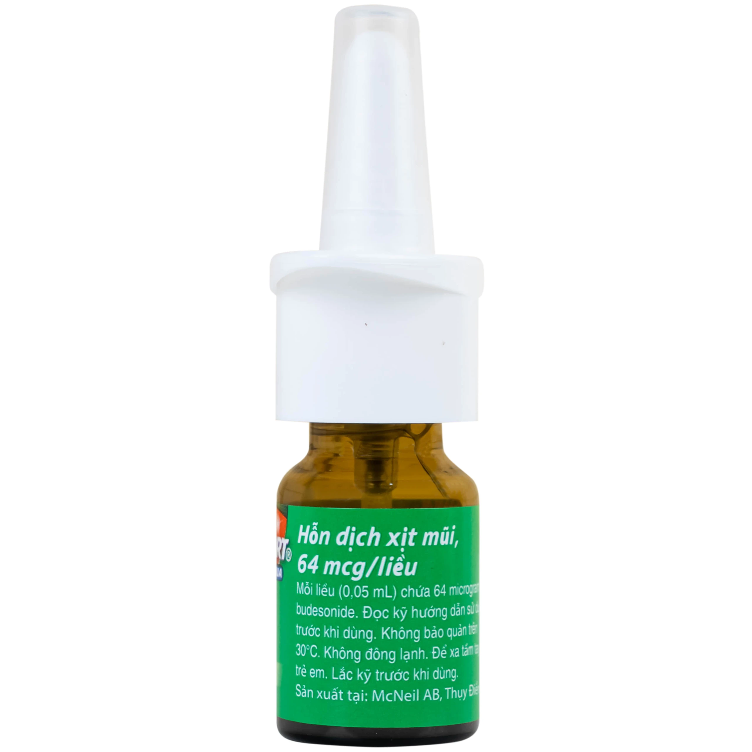 Thuốc Rhinocort Aqua 64mcg McNeil điều trị trong các trường hợp viêm mũi dị ứng quanh năm và viêm mũi dị ứng theo mùa (120 liều)