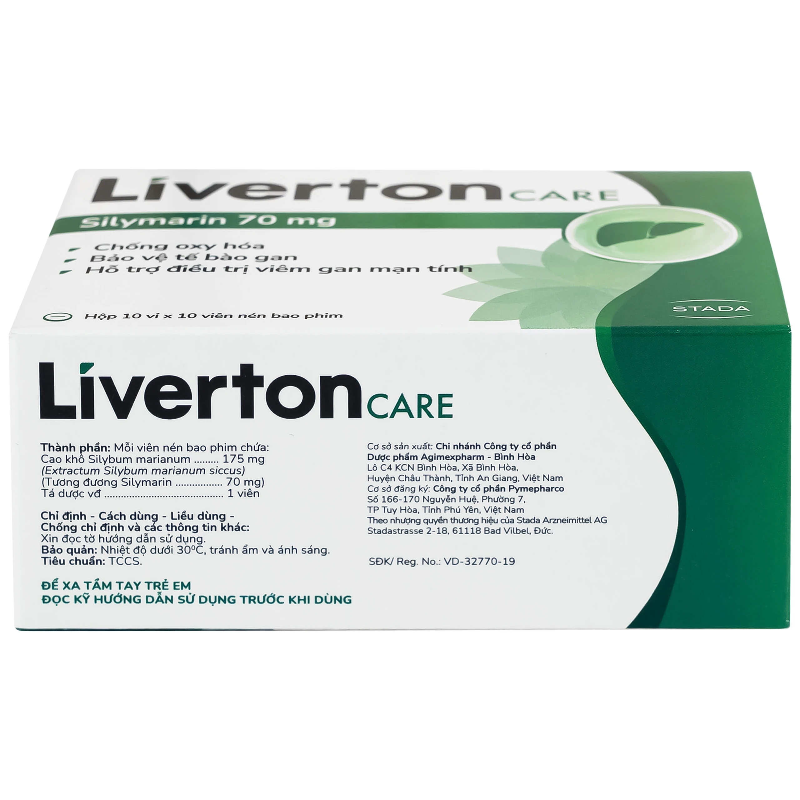 Thuốc Liverton Care 70mg Stada hỗ trợ điều trị viêm gan mạn tính, có tác dụng lợi mật (10 vỉ x 10 viên)