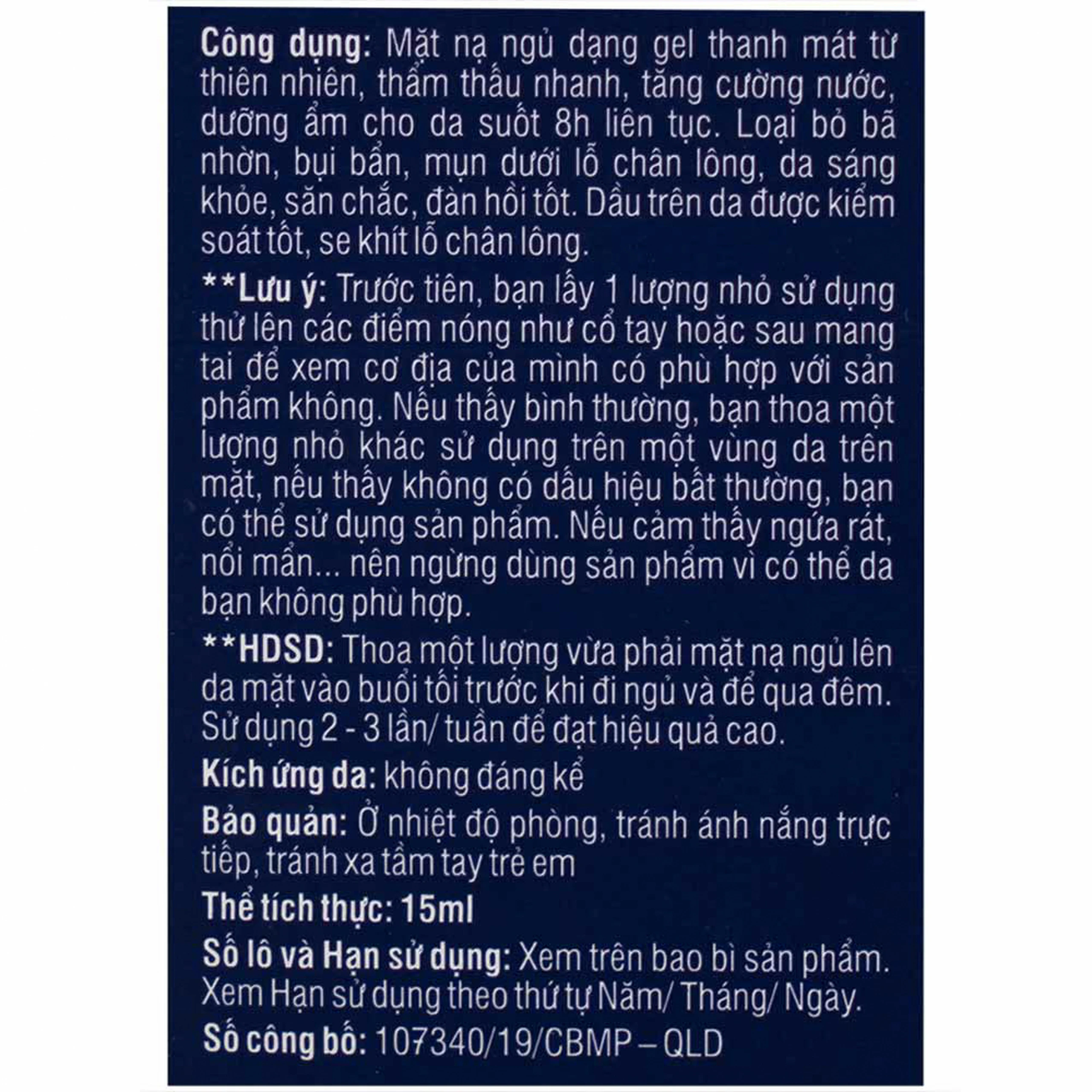 Mặt nạ ngủ Care:nel Aqua Night Mask giúp làm mềm mịn và căng bóng da mặt (15ml)