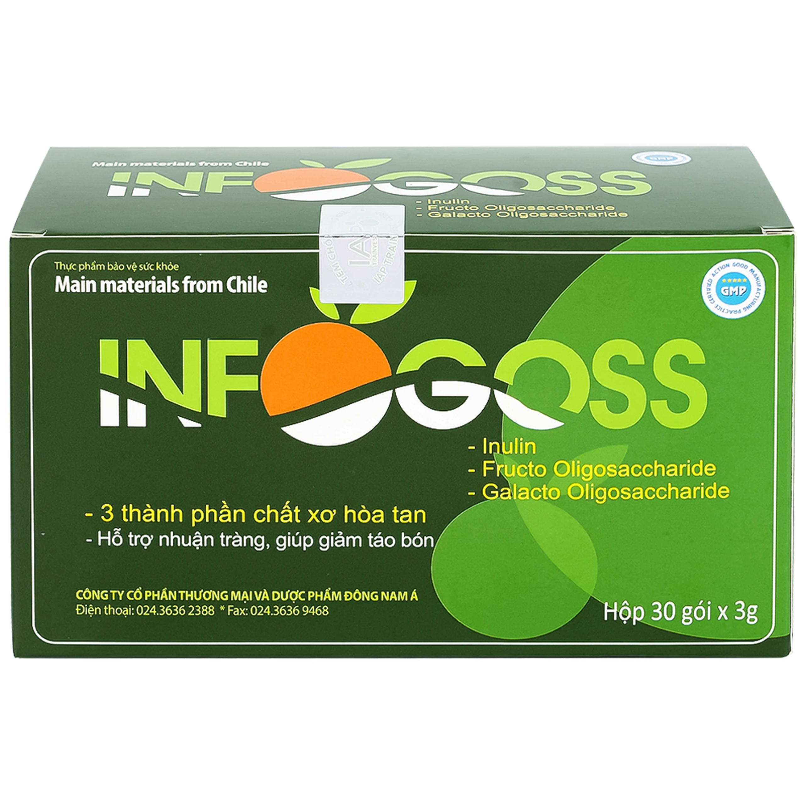 Bột hòa tan giúp giảm táo bón Infogoss IAP (30 gói)