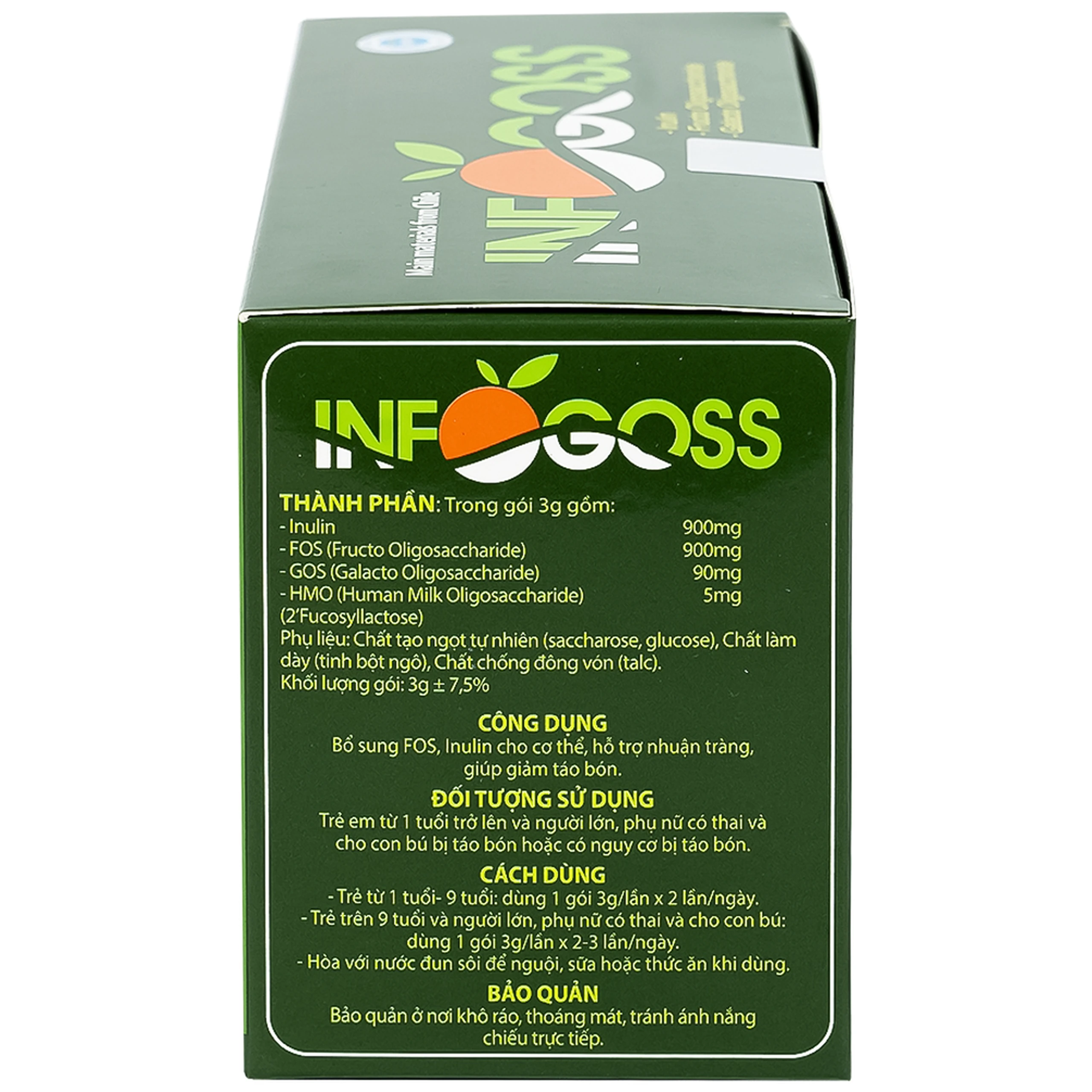 Bột hòa tan giúp giảm táo bón Infogoss IAP (30 gói)