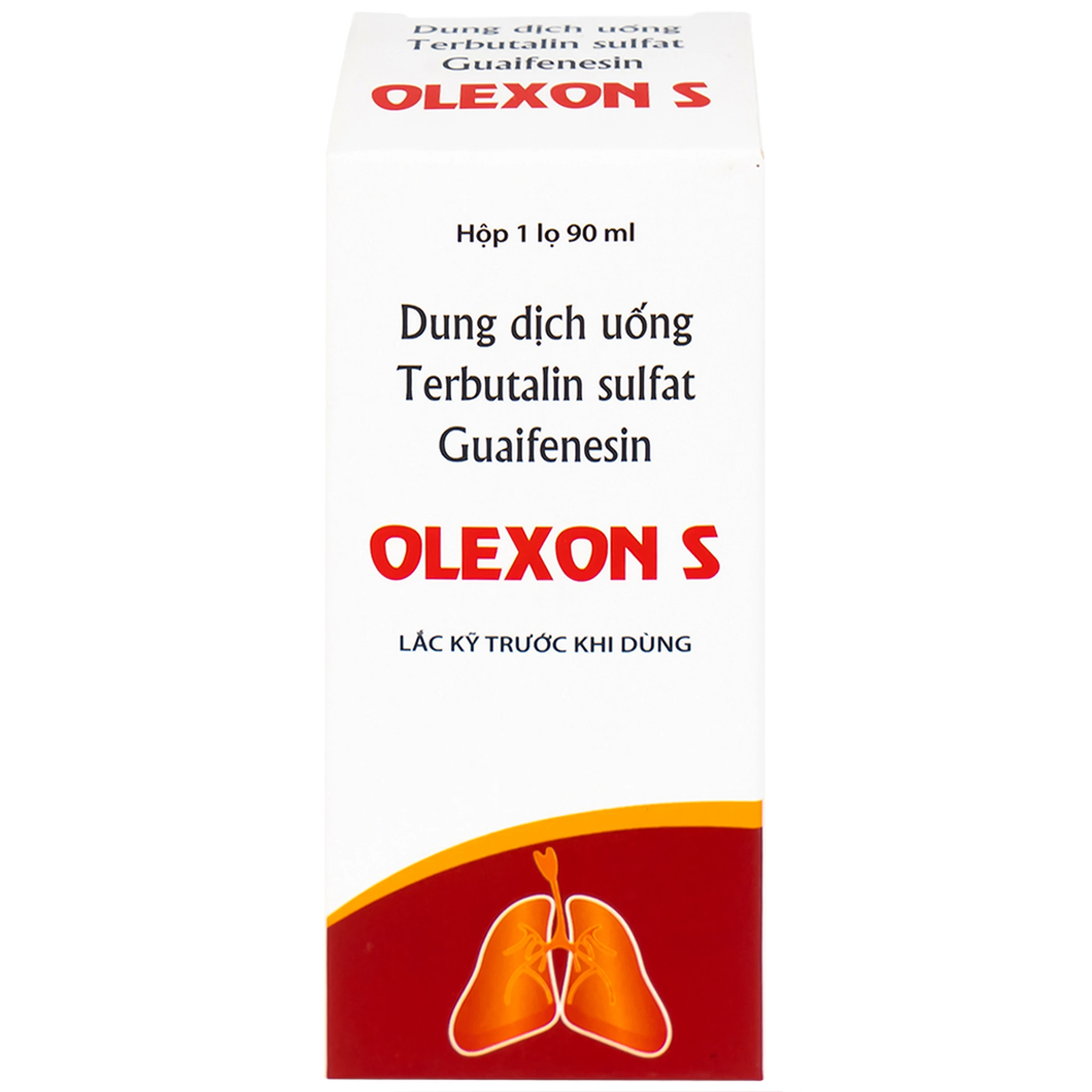 Dung dịch uống Terbutalin sulfat Guaifenesin OLEXON S Hà Nam điều trị ho có đờm, ho do hen phế quản (90ml)