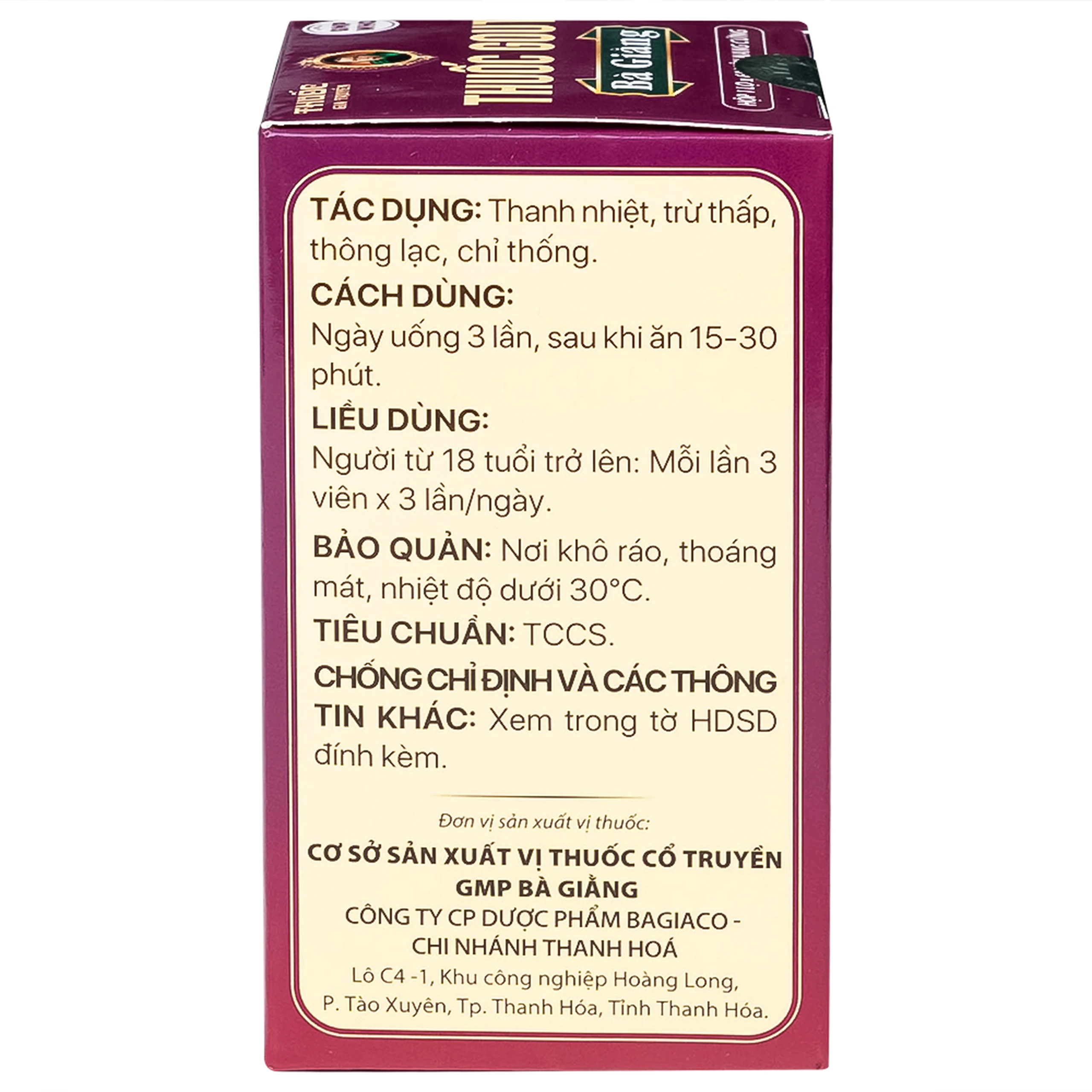 Thuốc Gout Bà Giằng điều trị gout, giảm acid uric, trị khớp do lắng đọng urat, viêm khớp (60 viên)