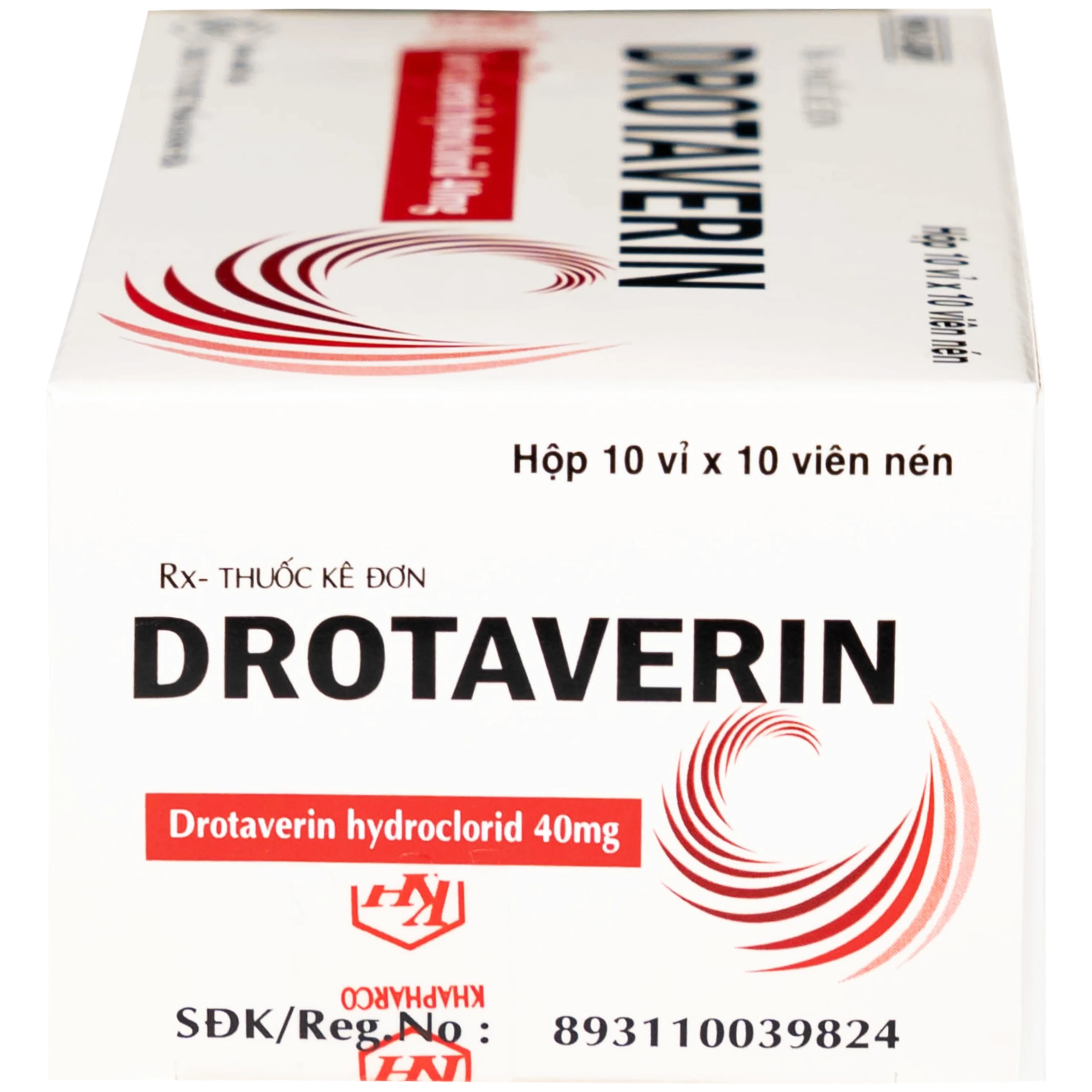 Thuốc Drotaverin 40mg Khapharco điều trị cơn co thắt dạ dày và ruột, hội chứng ruột bị kích thích (10 vỉ x 10 viên)
