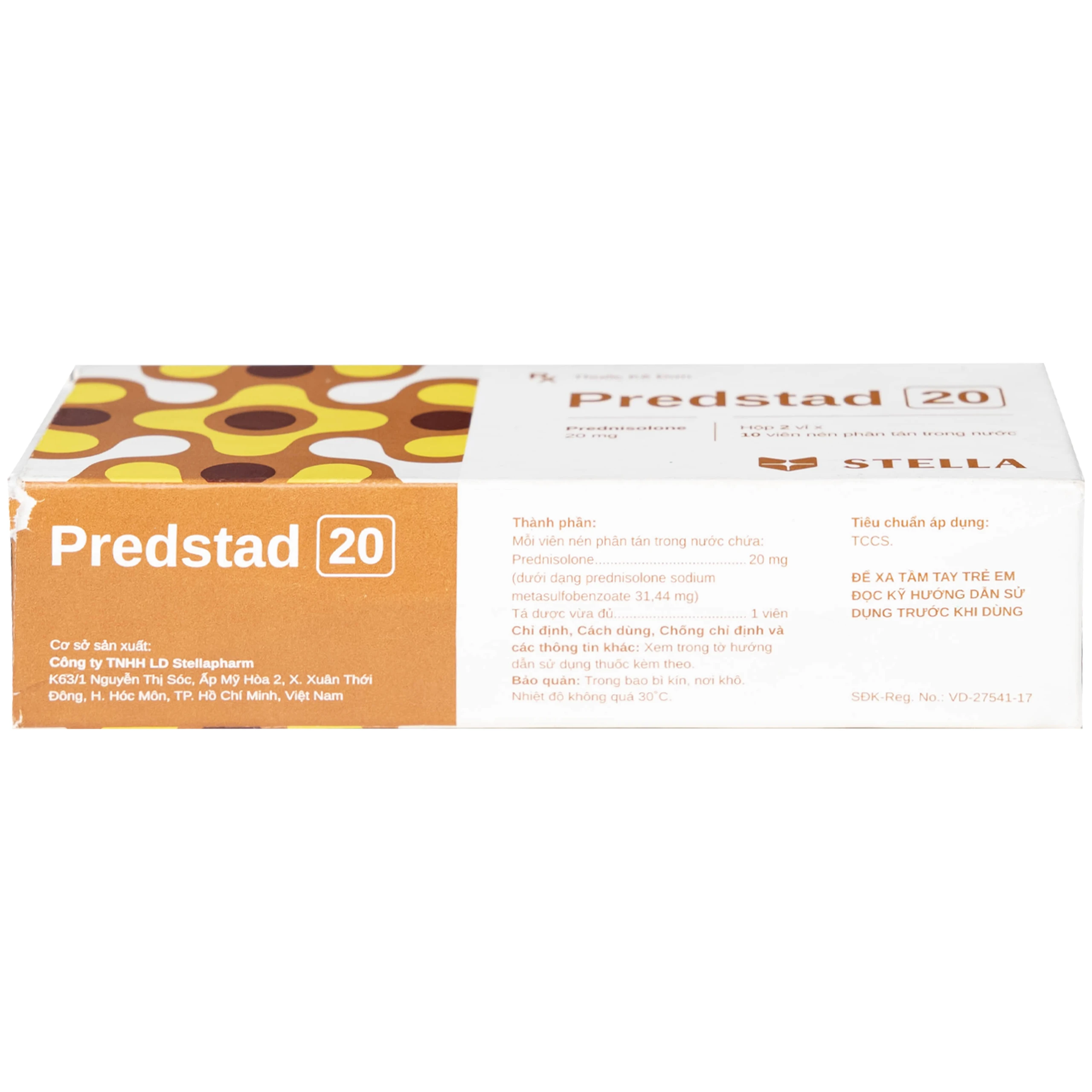 Thuốc Predstad 20mg Stella điều trị hoặc ức chế các rối loạn do viêm và dị ứng (2 vỉ x 10 viên) 