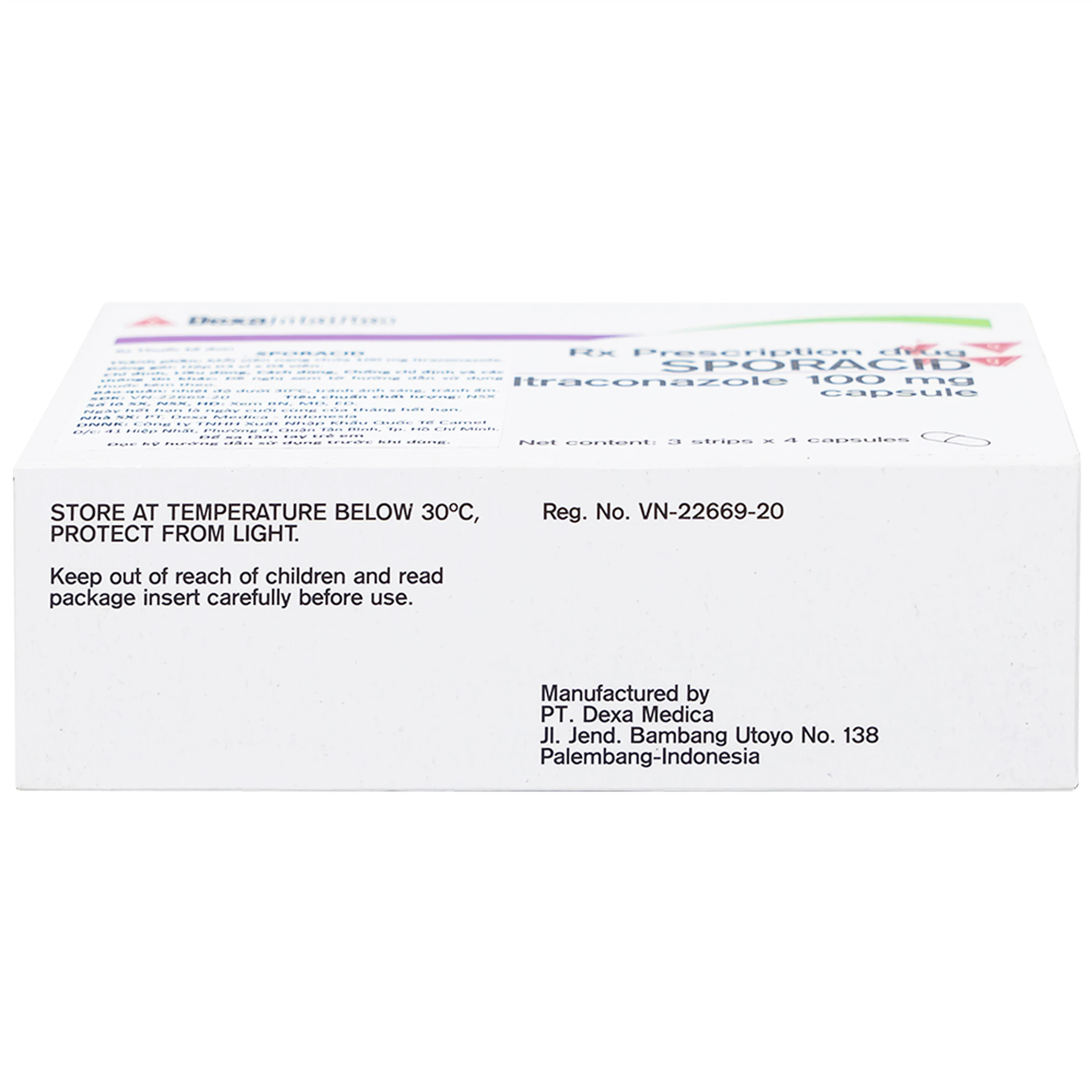 Thuốc Sporacid Itraconazole 100mg Dexa điều trị nấm candida âm hộ, âm đạo (3 vỉ x 4 viên)