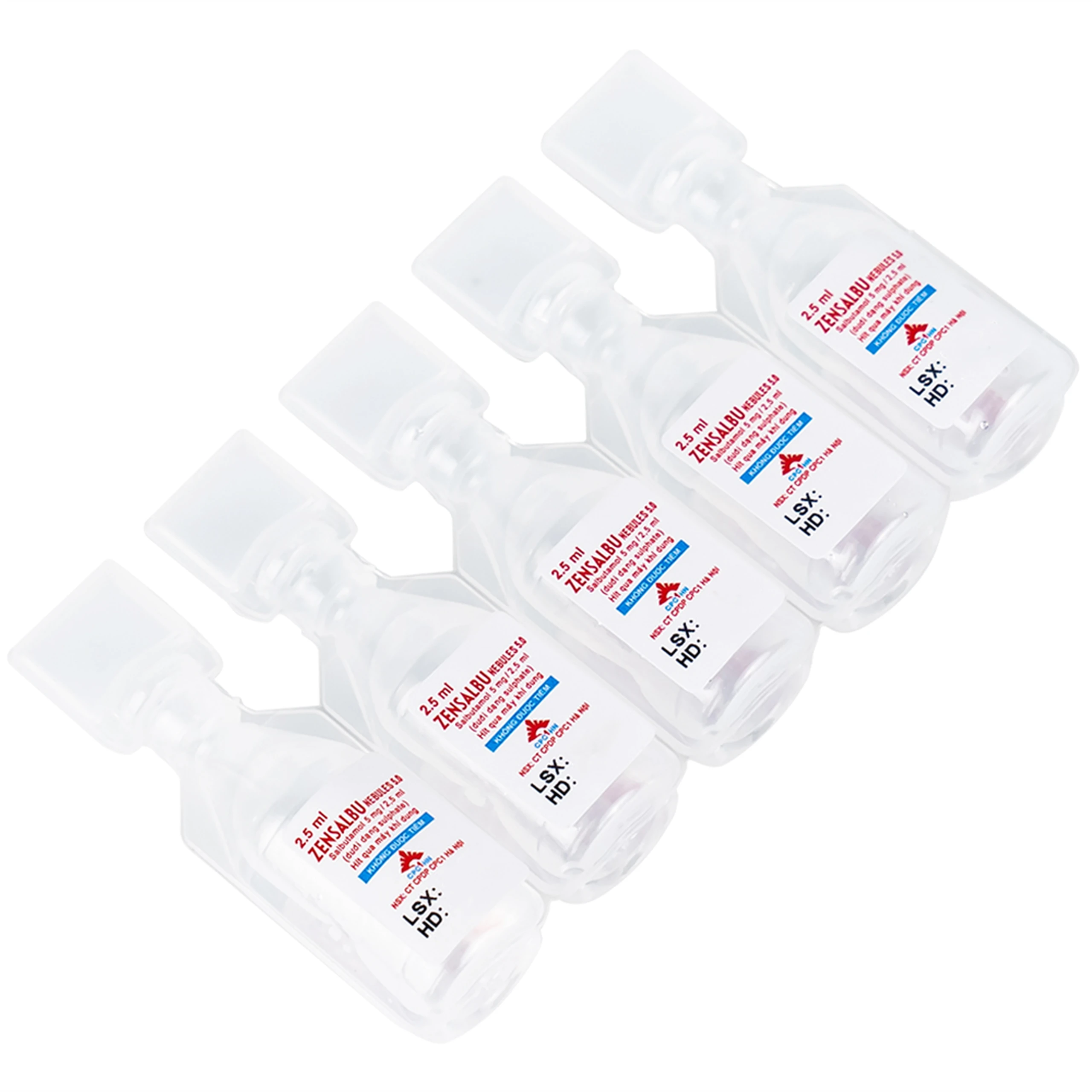 Thuốc Zensalbu 5mg CPC1HN kiểm soát co thắt phế quản mạn, điều trị hen nặng cấp tính (2 vỉ x 5 ống)