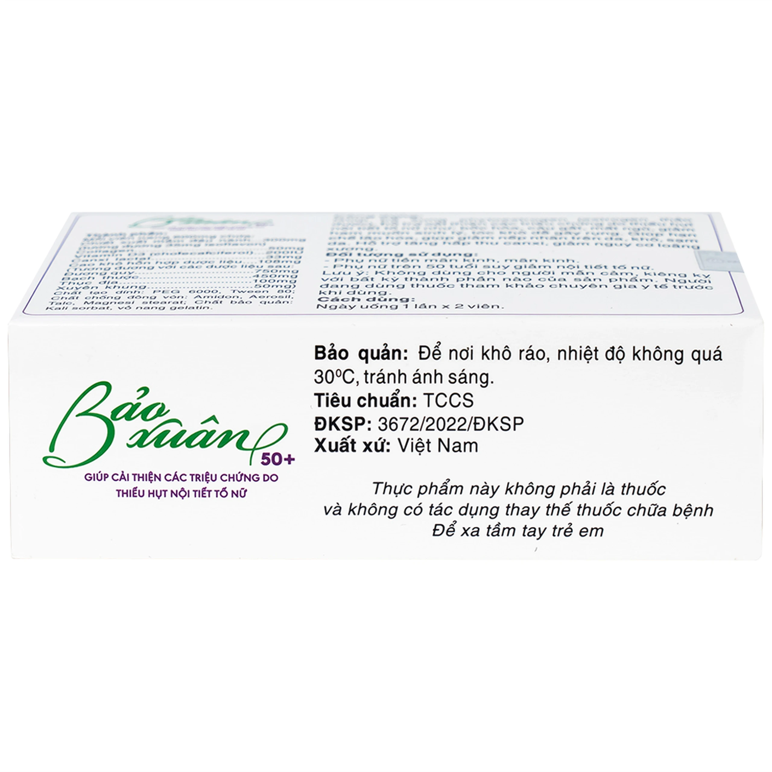 Viên giúp bổ sung nội tiết tố nữ estrogen Bảo Xuân 50+ Nam Dược (3 vỉ x 10 viên)