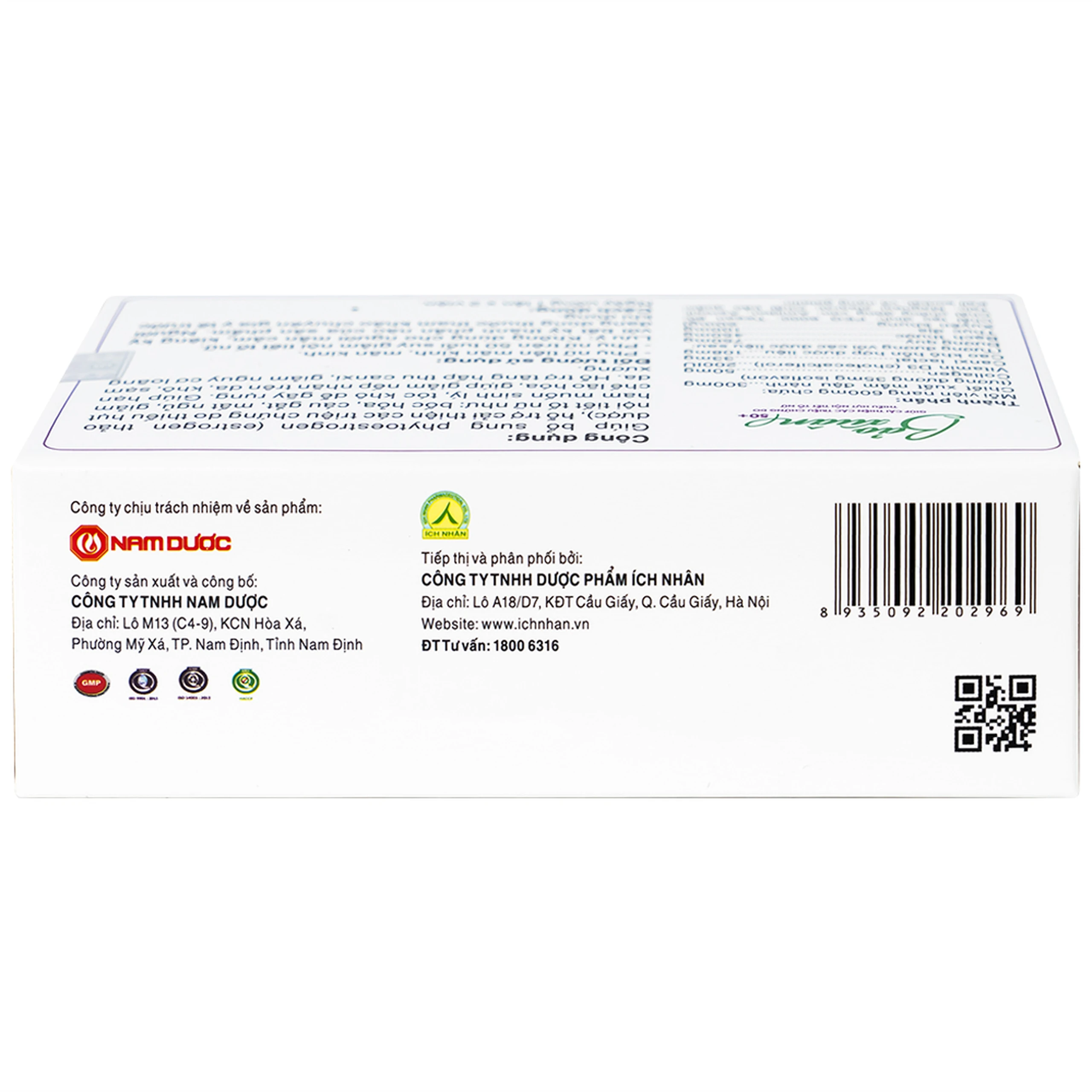 Viên giúp bổ sung nội tiết tố nữ estrogen Bảo Xuân 50+ Nam Dược (3 vỉ x 10 viên)