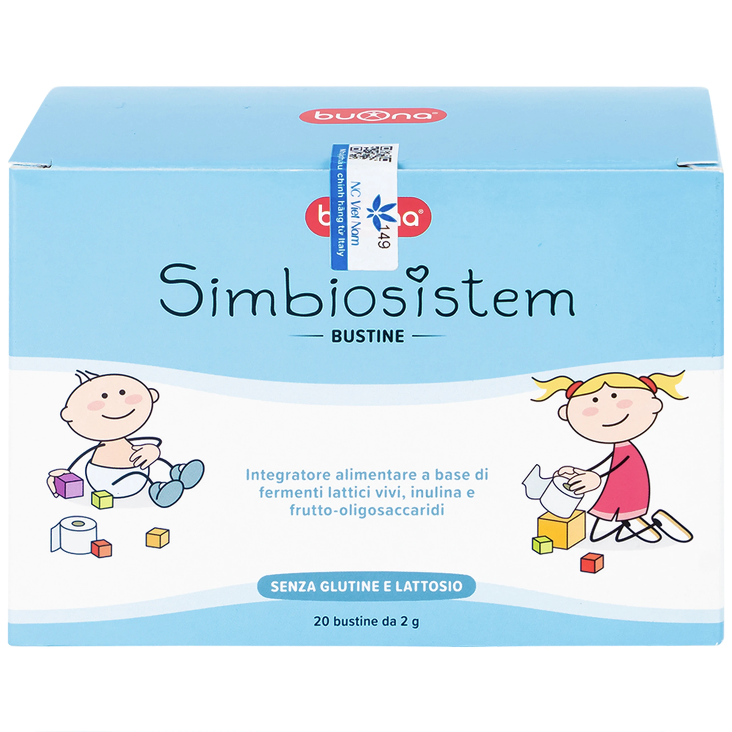 Bổ sung chất xơ và lợi khuẩn Bouna Simbiosistem Bustine (20 gói)