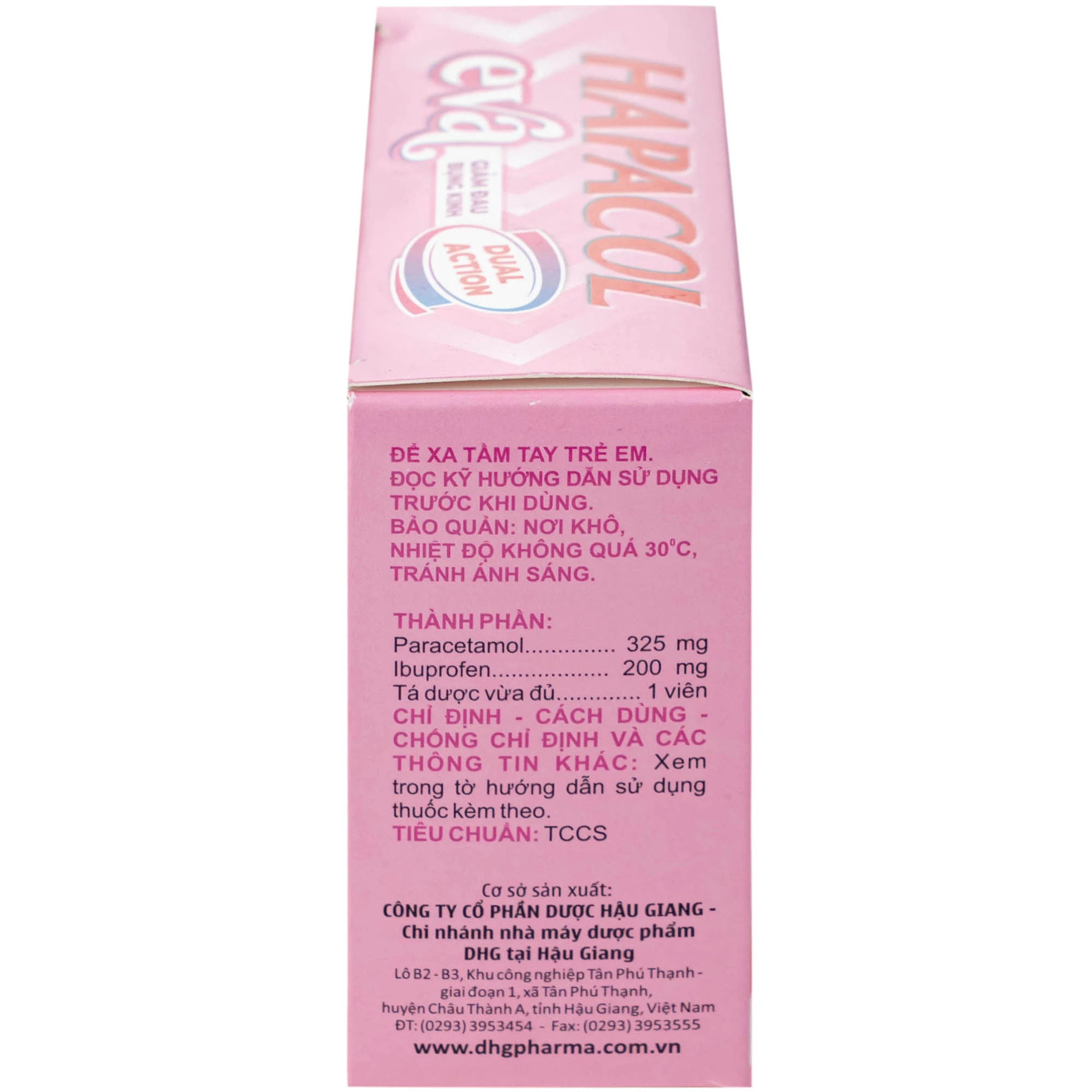 Thuốc Hapacol Eva giảm đau bụng kinh Dhg Pharma (10 vỉ x 5 viên)