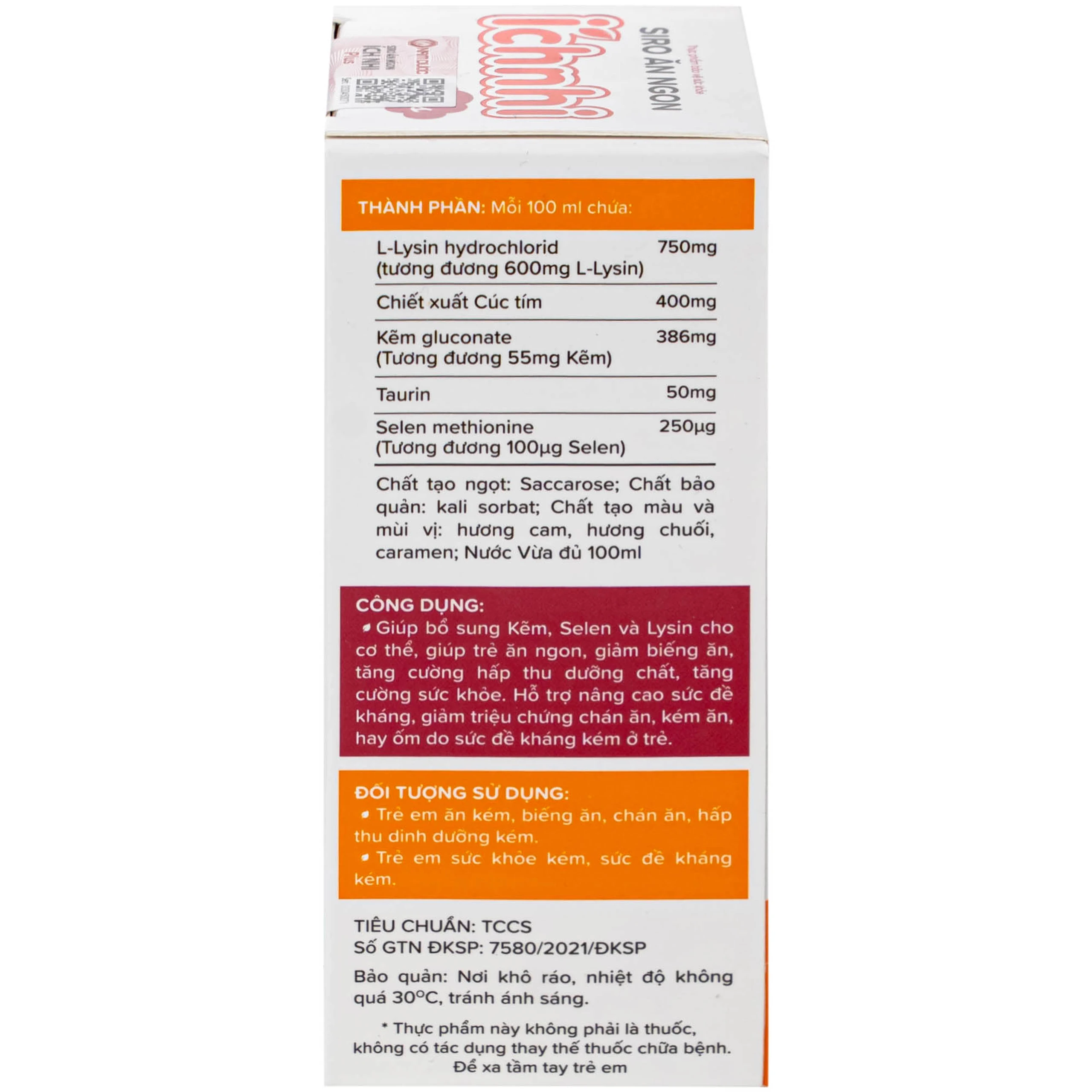 Siro giúp trẻ ăn ngon Ích Nhi Plus Nam Dược (100ml)