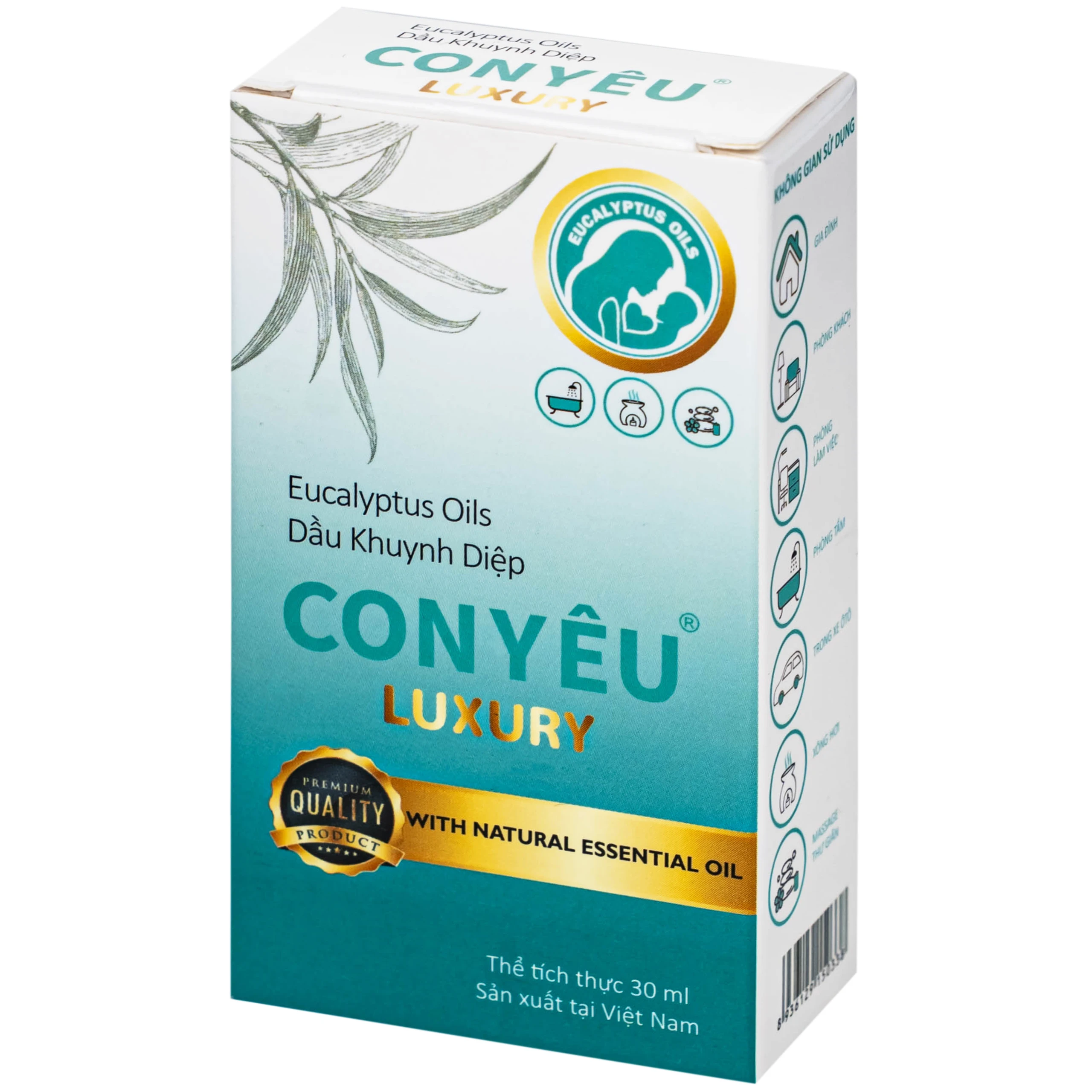 Dầu khuynh diệp Con Yêu Luxury giúp giữ ấm, làm dịu vết cắn côn trùng (30ml)