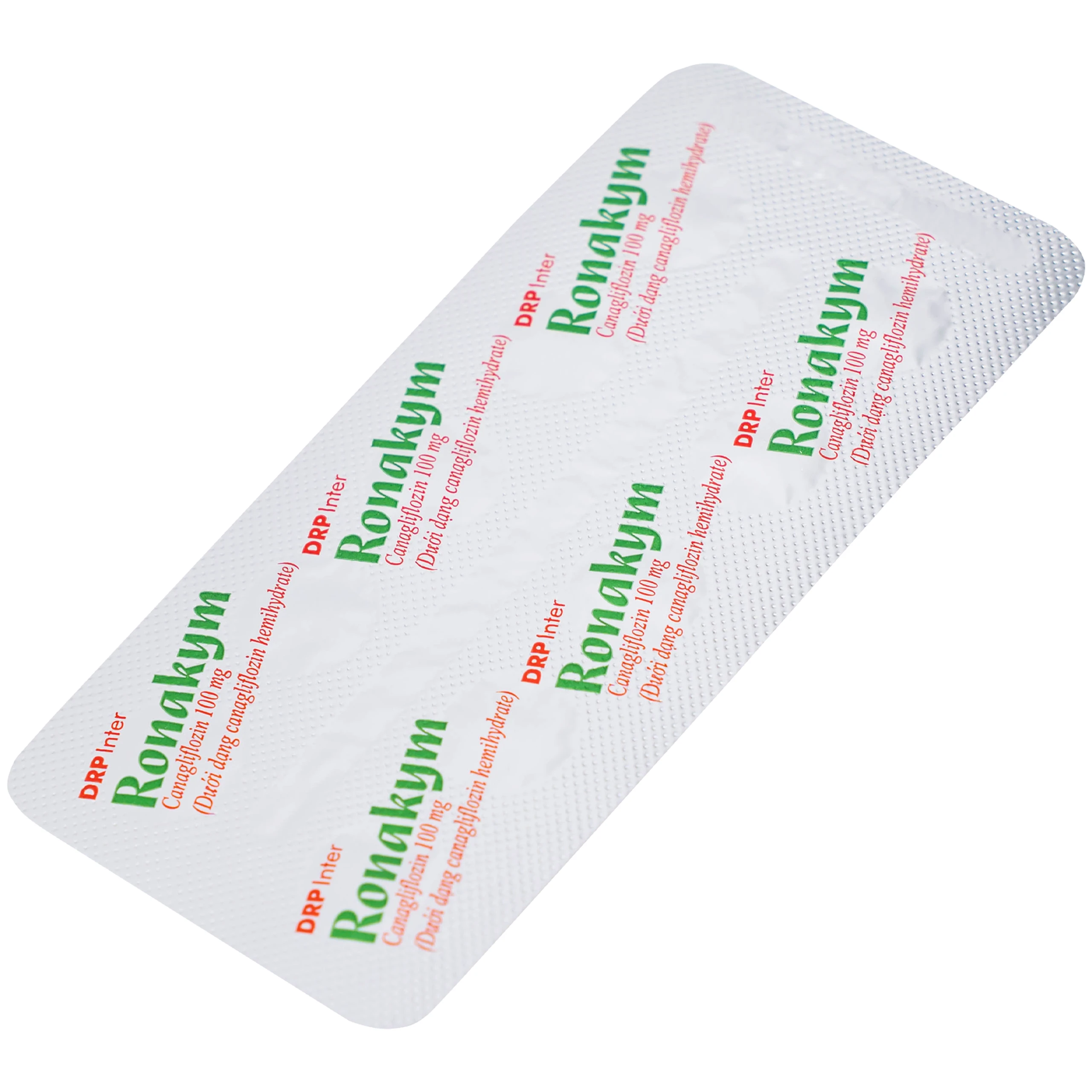 Thuốc Ronakym 100mg DRP Inter điều trị đái tháo đường tuýp 2 ở người lớn (3 vỉ x 10 viên)