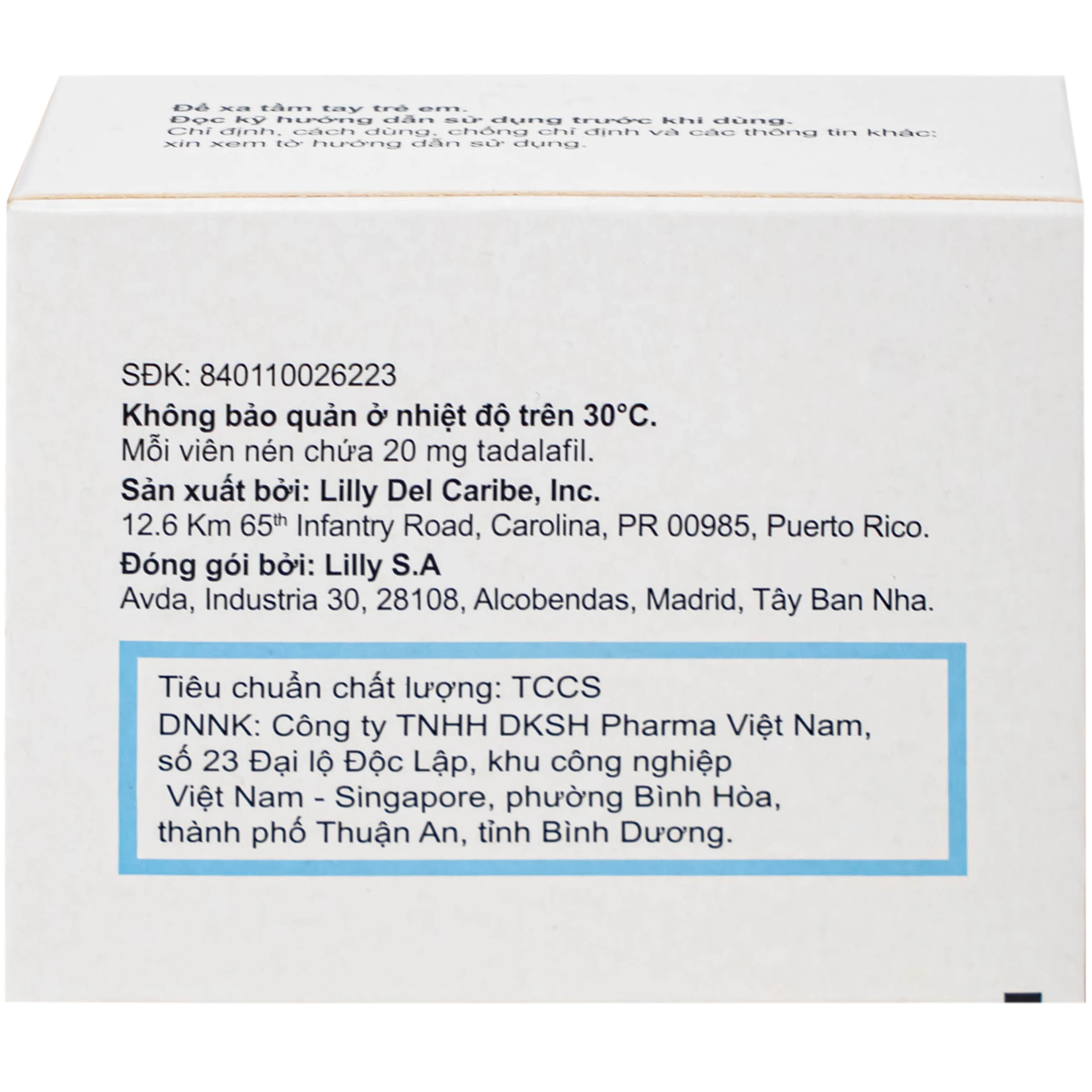 Thuốc Cialis Lilly điều trị rối loạn cương dương (1 vỉ x 2 viên)