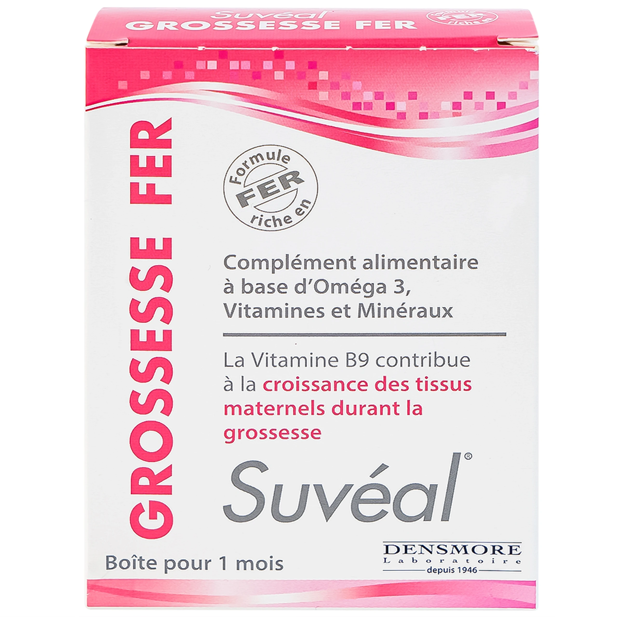Viên uống Suvéal Grossesse Fer Densmore bổ sung Omega 3, DHA, Vitamin, khoáng chất (2 vỉ x 15 viên) 8