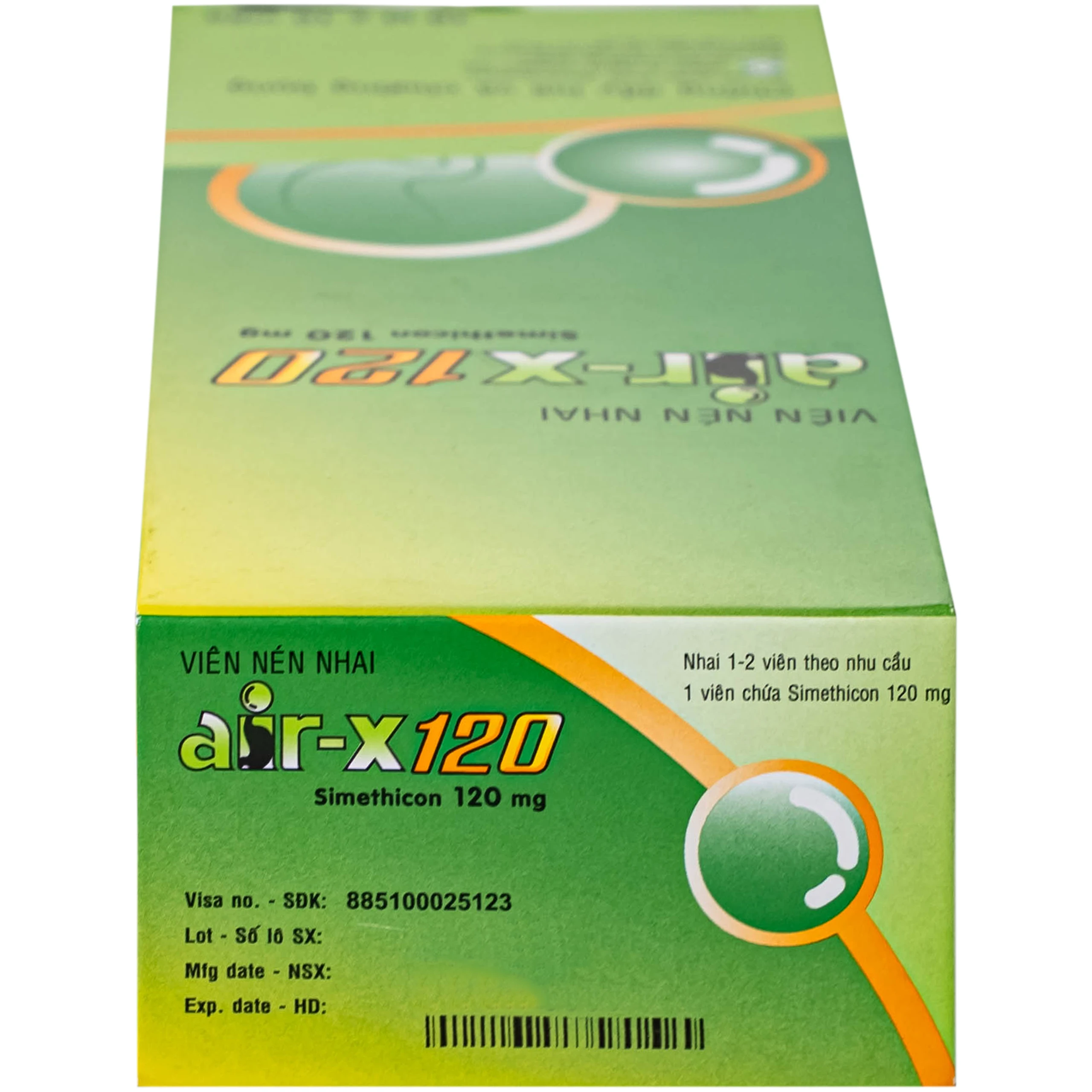 Viên nhai AIR-X 120 chống đầy hơi và chướng bụng (10 vỉ x 10 viên)