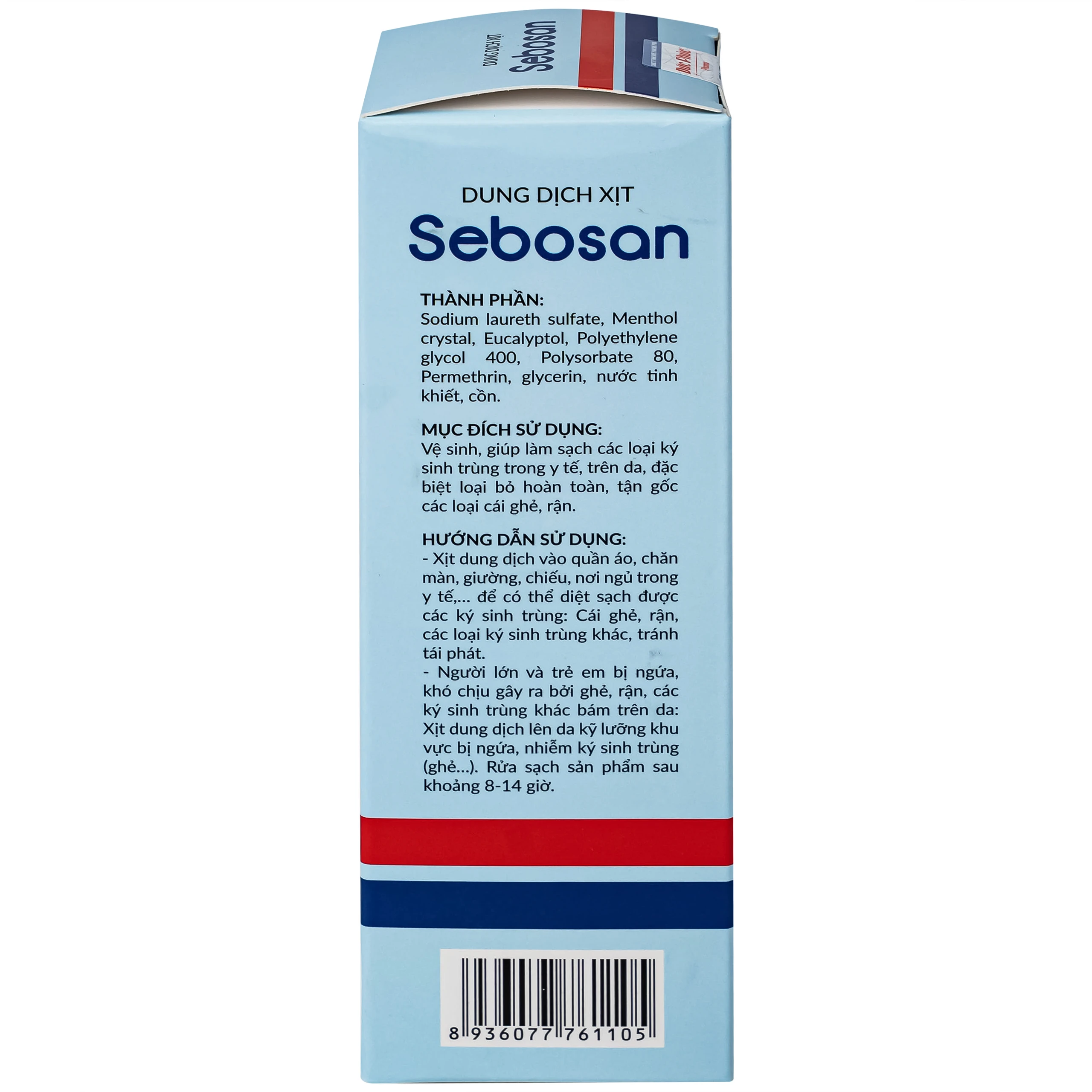 Xịt ngoài da làm sạch ký sinh trùng 150ml Sebosan Đức Phúc