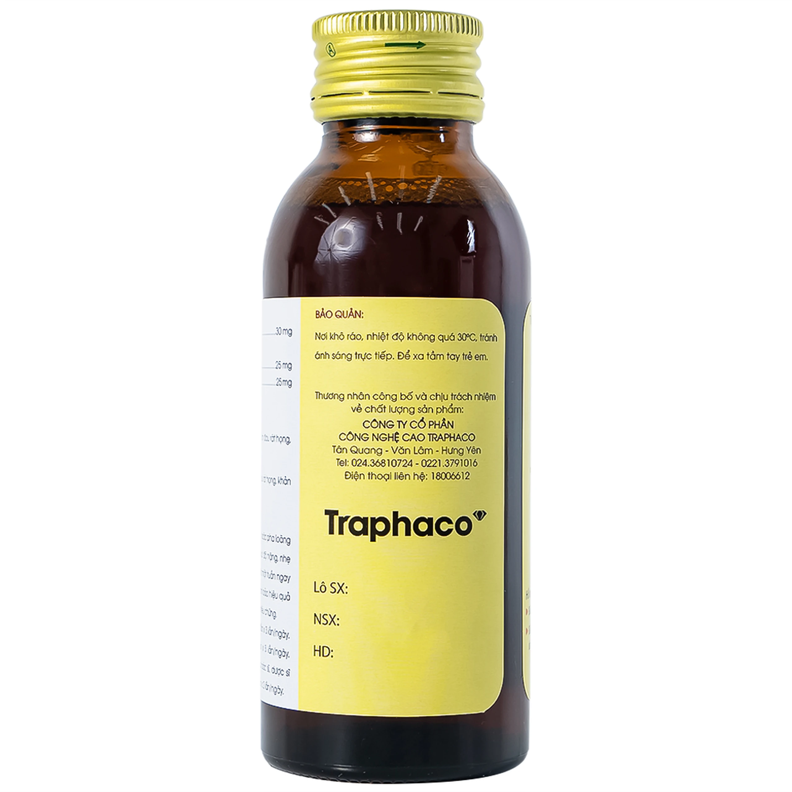 Siro hỗ trợ giảm ho Methorphan Bee Traphaco (100ml)