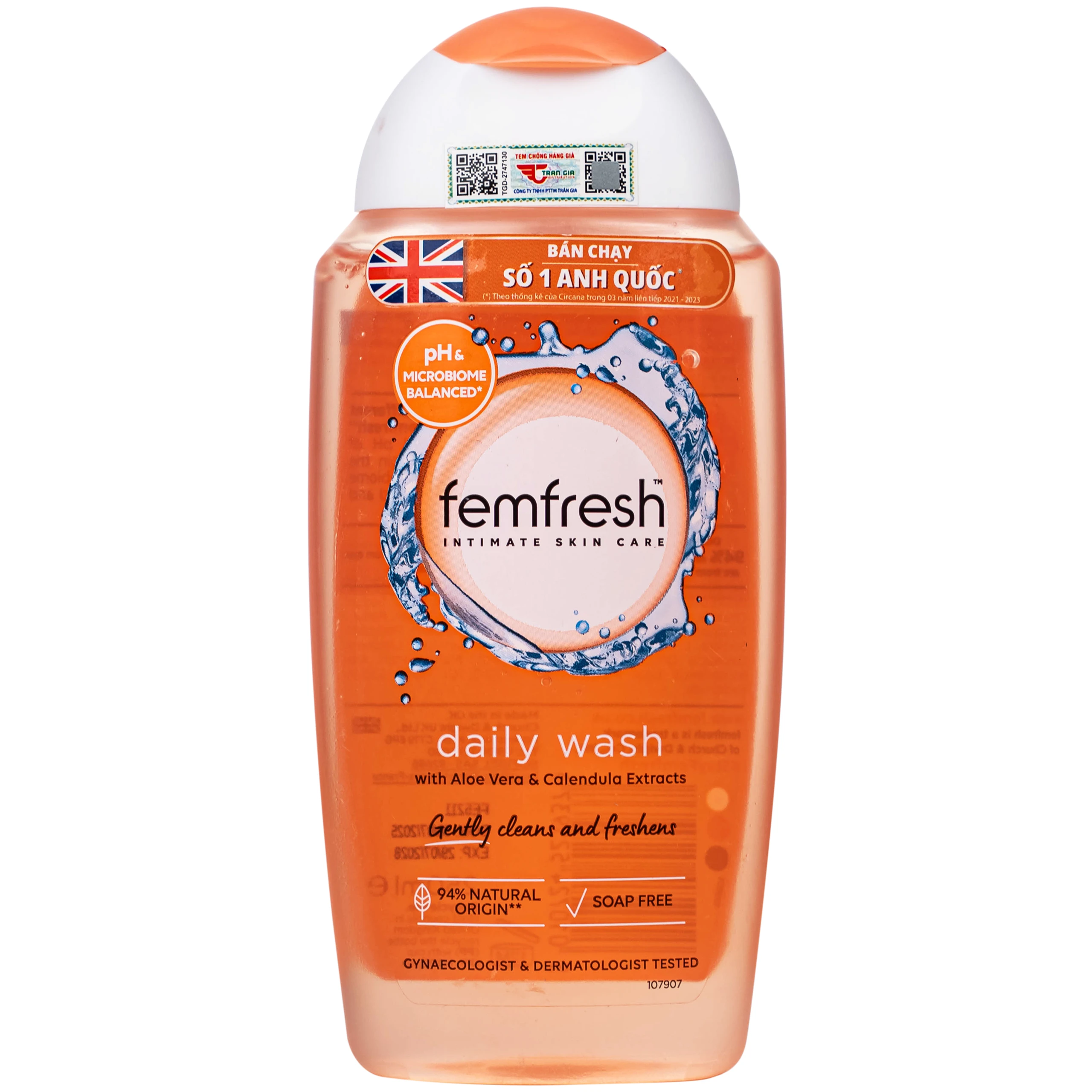 Dung dịch vệ sinh phụ nữ Femfresh Intima Skin Care Daily Wash giúp làm sạch khử khuẩn hàng ngày (250ml)