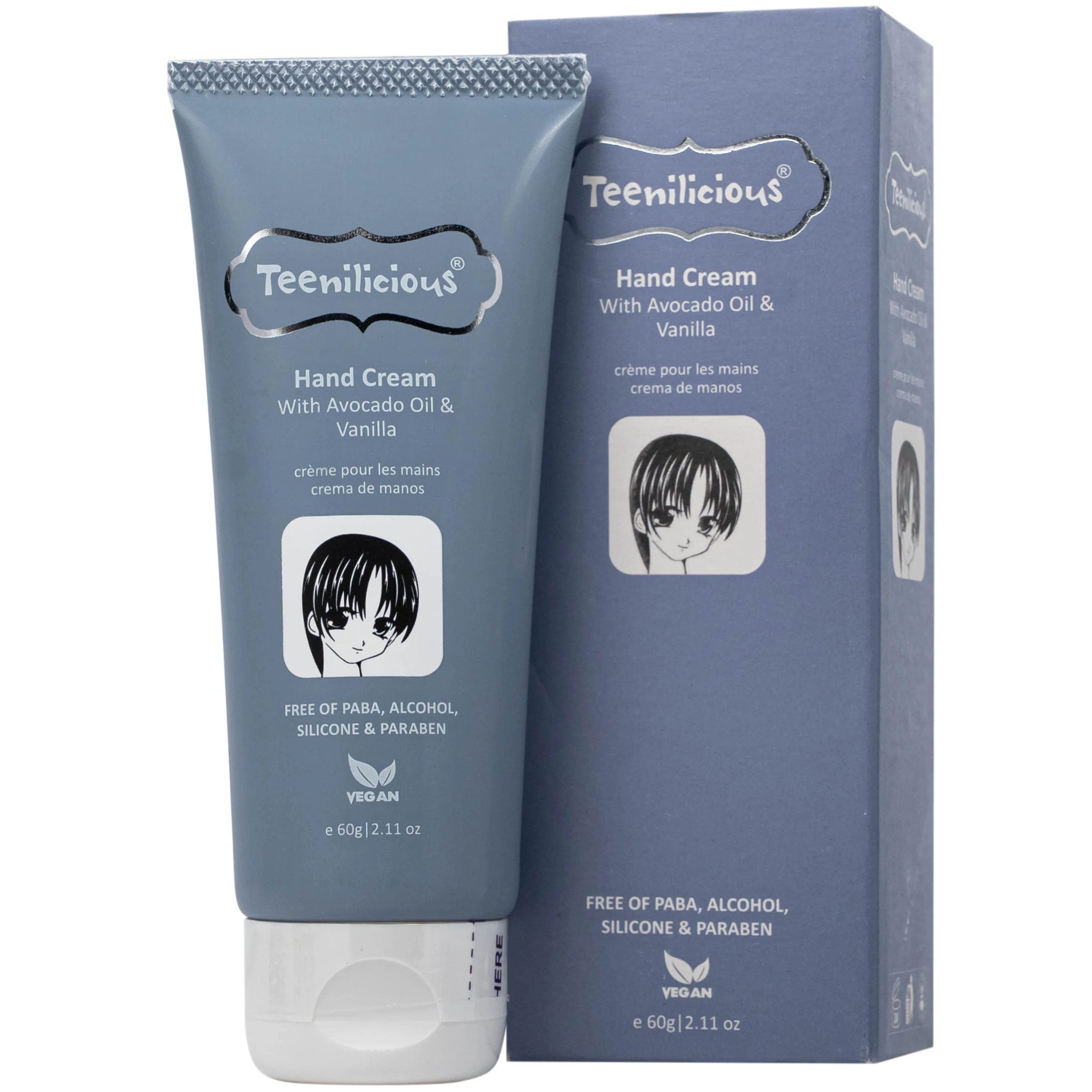 Kem dưỡng da tay hương bơ và hạt vani Teenilicious hộp 60g