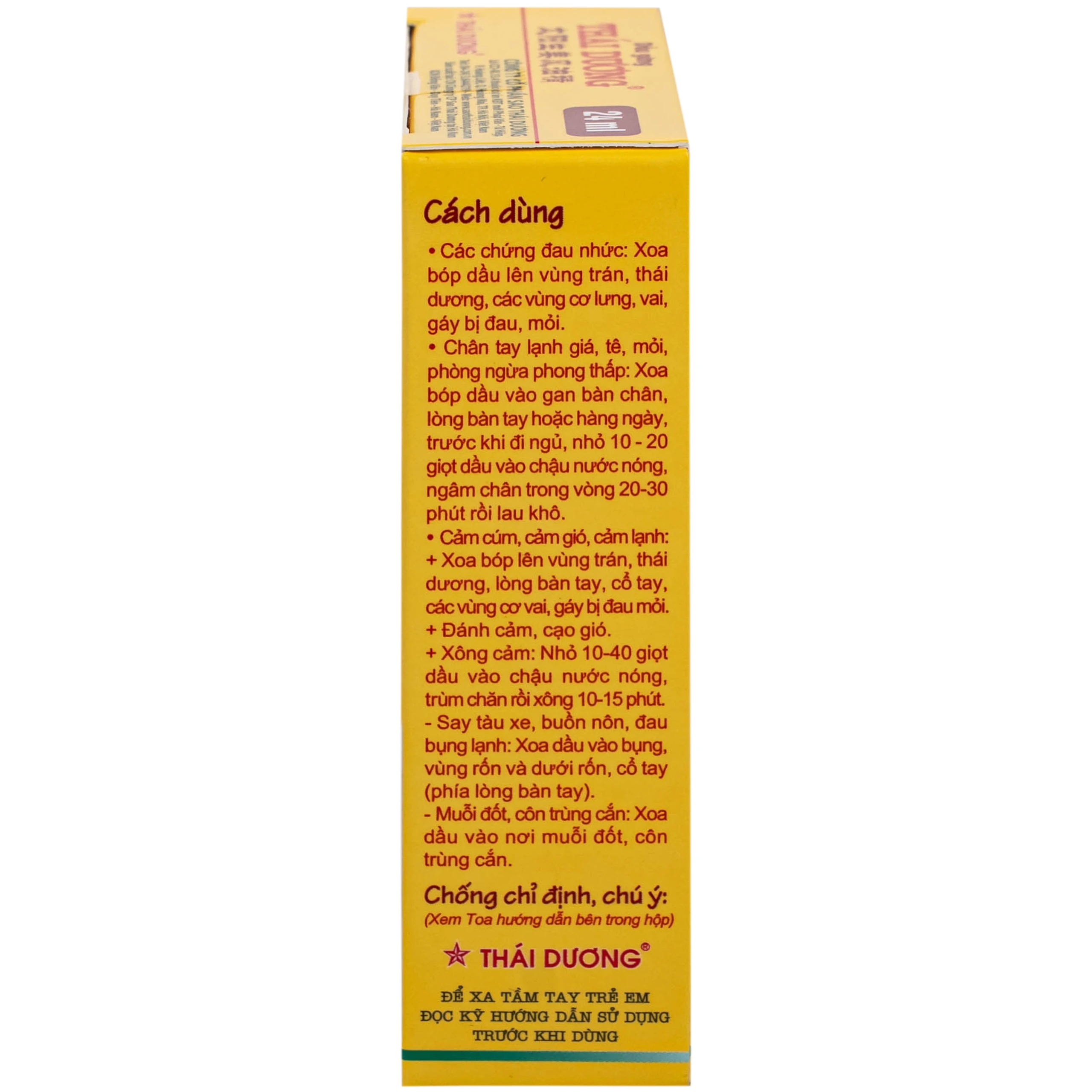 Dầu gừng Thái Dương điều trị đau đầu, đau lưng, đau dây thần kinh vai gáy (24ml)
