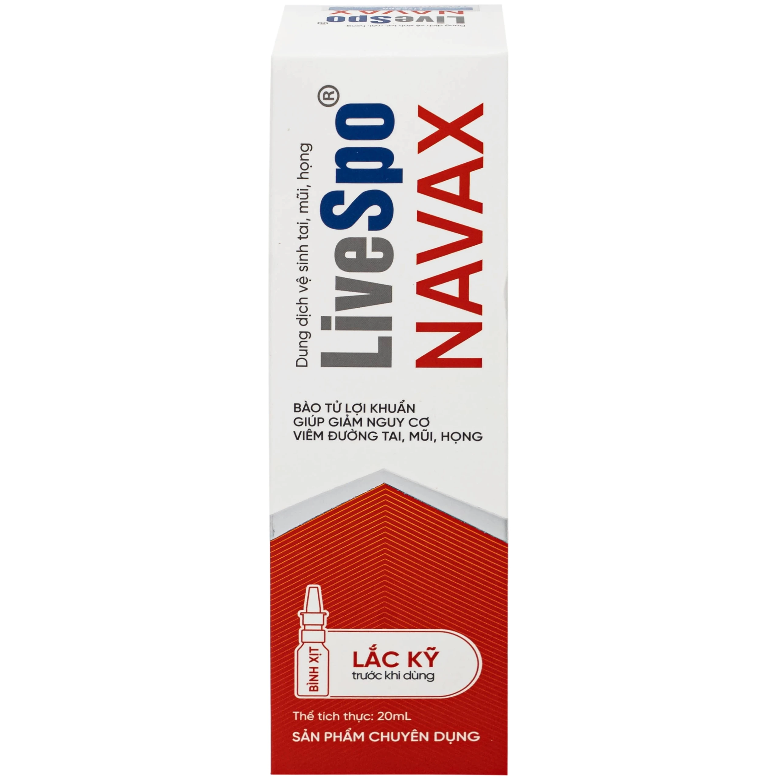 Xịt vệ sinh tai mũi họng Livespo Navax 20ml giảm nguy cơ viêm đường hô hấp
