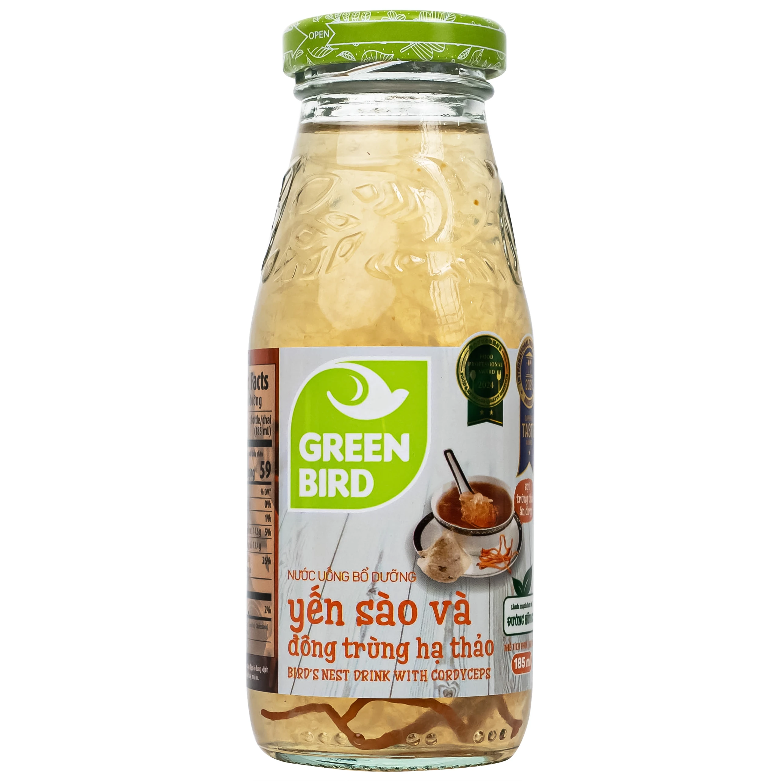 Nước Yến Sào Và Đông Trùng Hạ Thảo Greenbird (6 chai x 185ml)