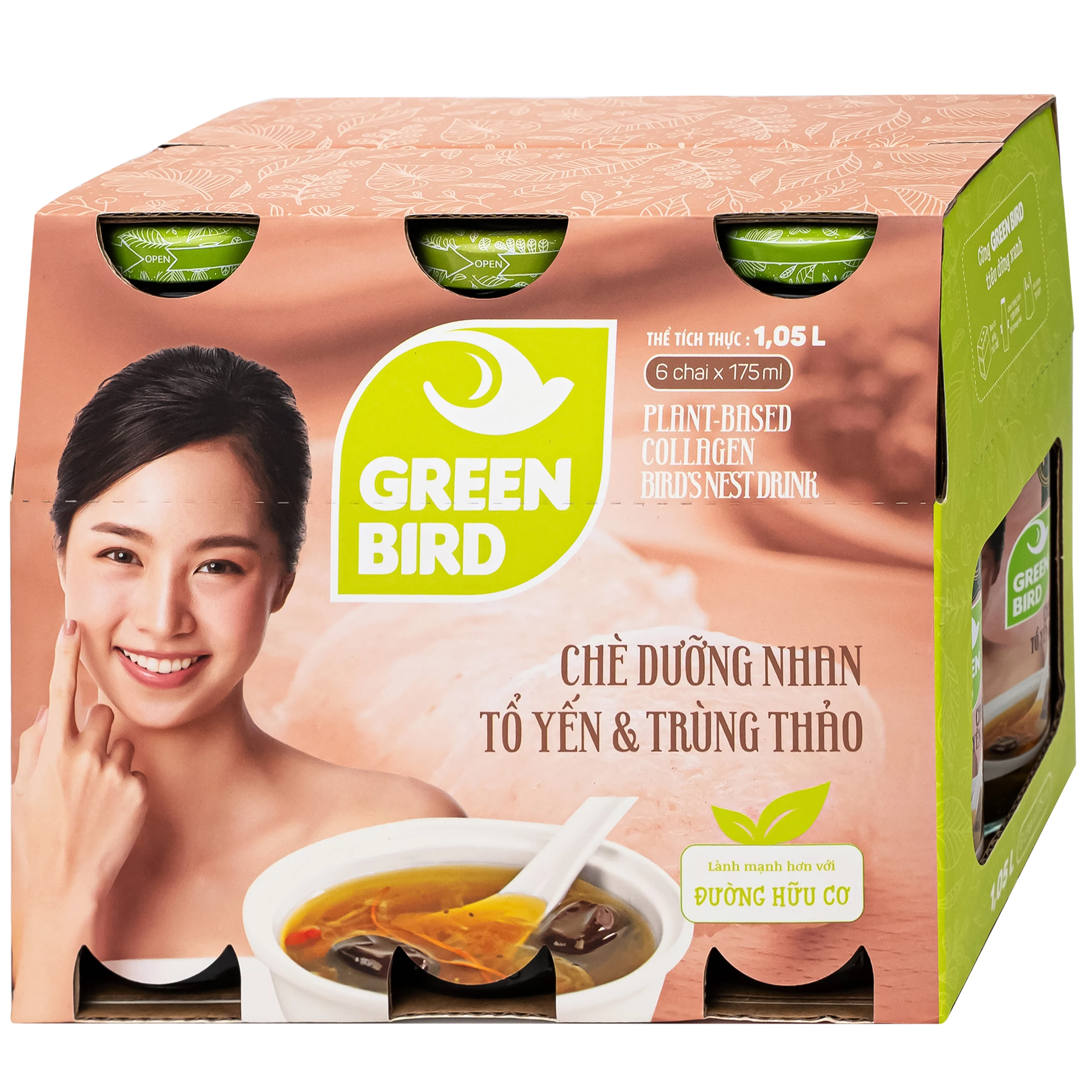 Chè Dưỡng Nhan Tổ Yến Và Trùng Thảo Greenbird (6 chai x 175ml)
