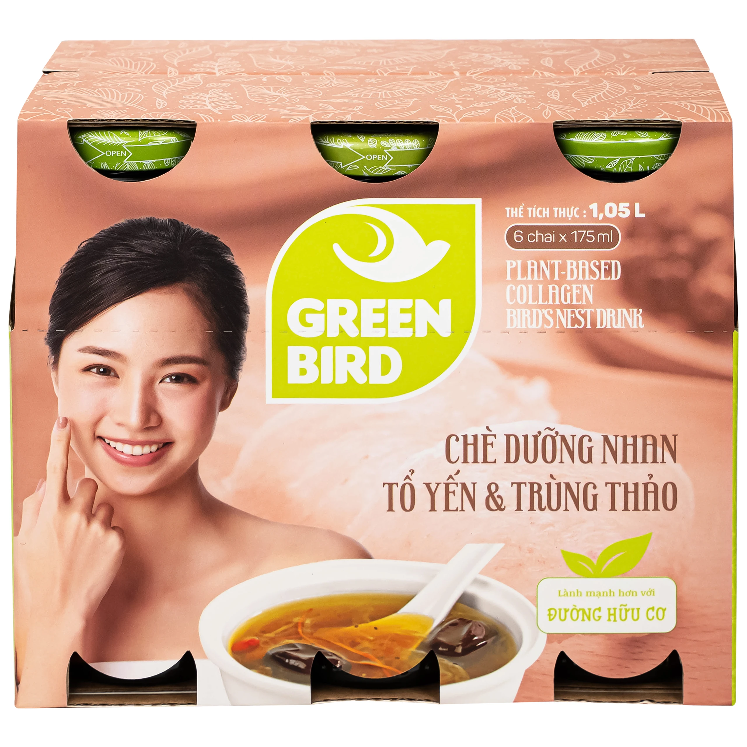 Chè Dưỡng Nhan Tổ Yến Và Trùng Thảo Greenbird (6 chai x 175ml)