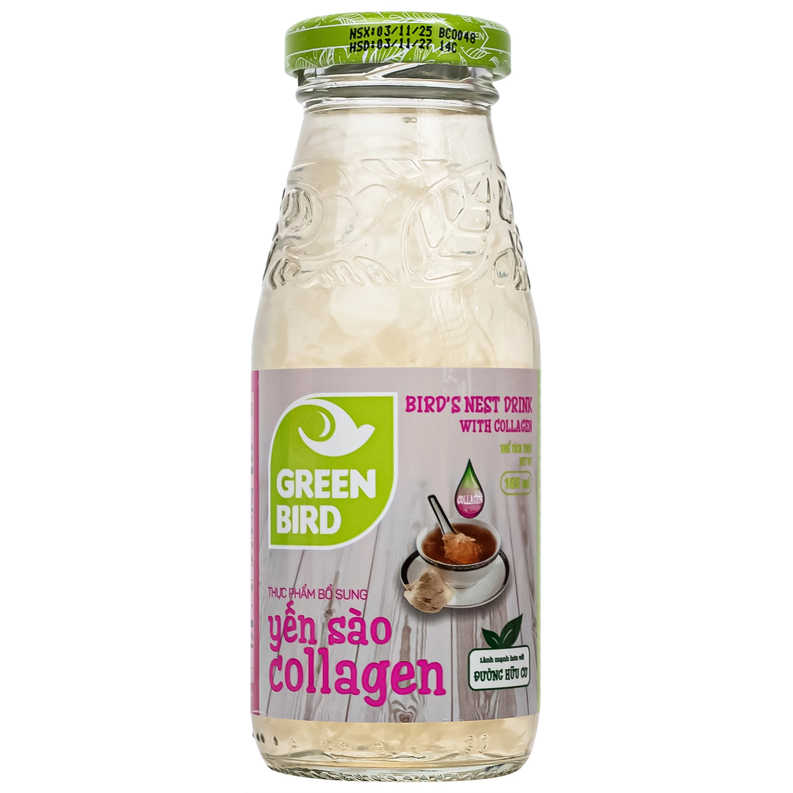 Nước Uống Bổ Dưỡng Yến Sào Collagen Greenbird (6 chai x 185ml)