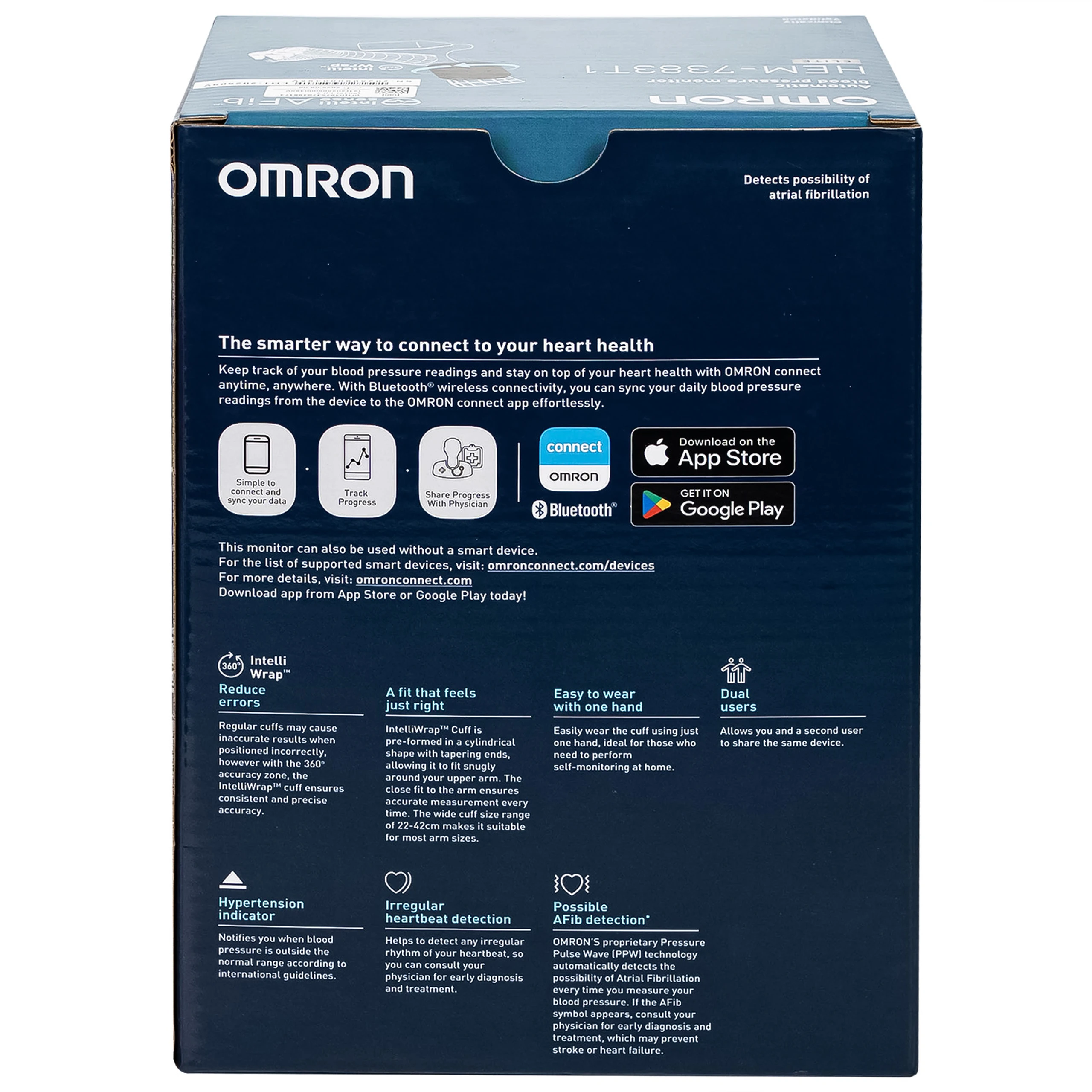 Máy đo huyết áp bắp tay Omron HEM 7383T1 Afib hỗ trợ đo huyết áp, cảnh báo đột quỵ